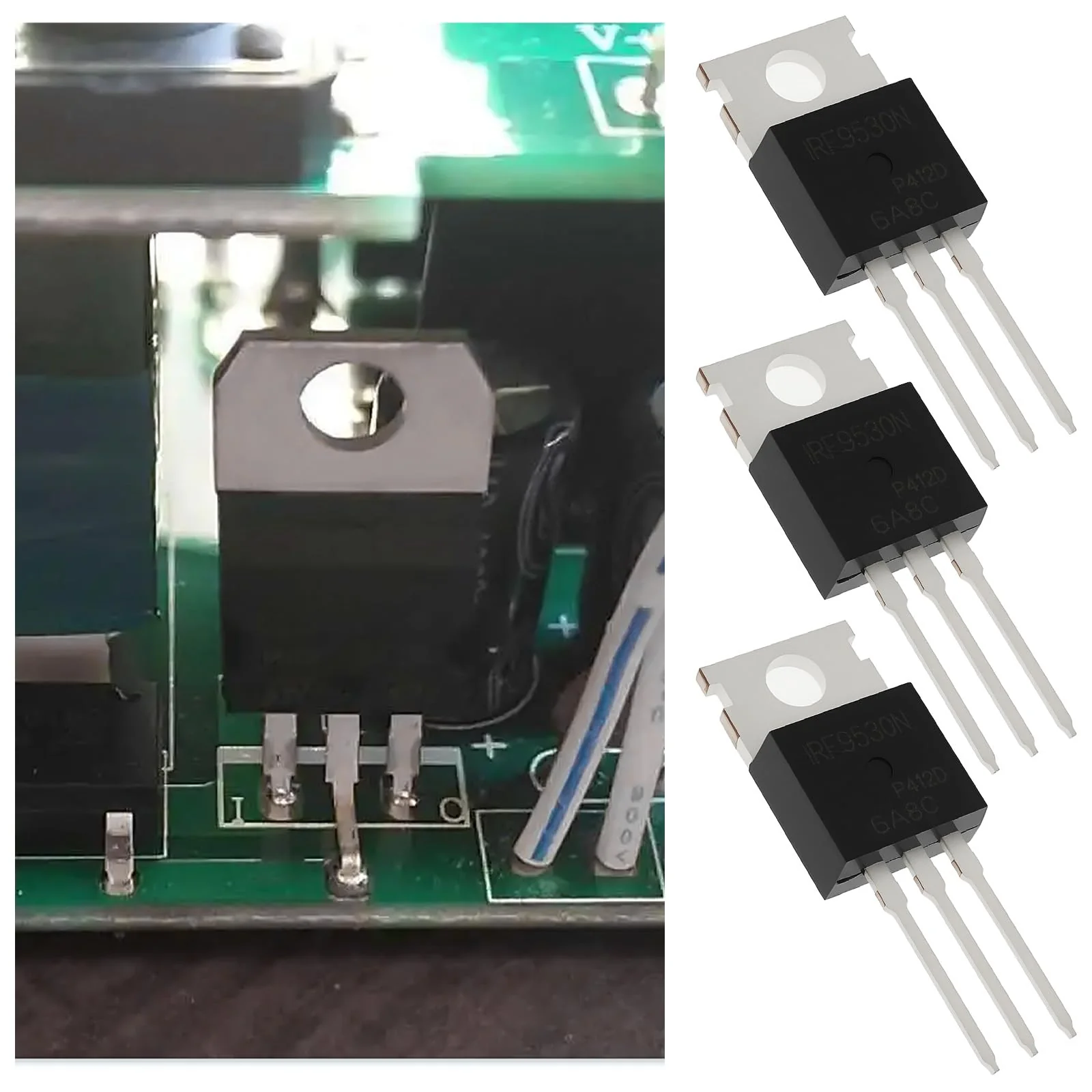 ECSiNG 20pcs TO220AB IRF9530N Transistor 100V 12A 88W for Analog and Digital Circuits - Image 3