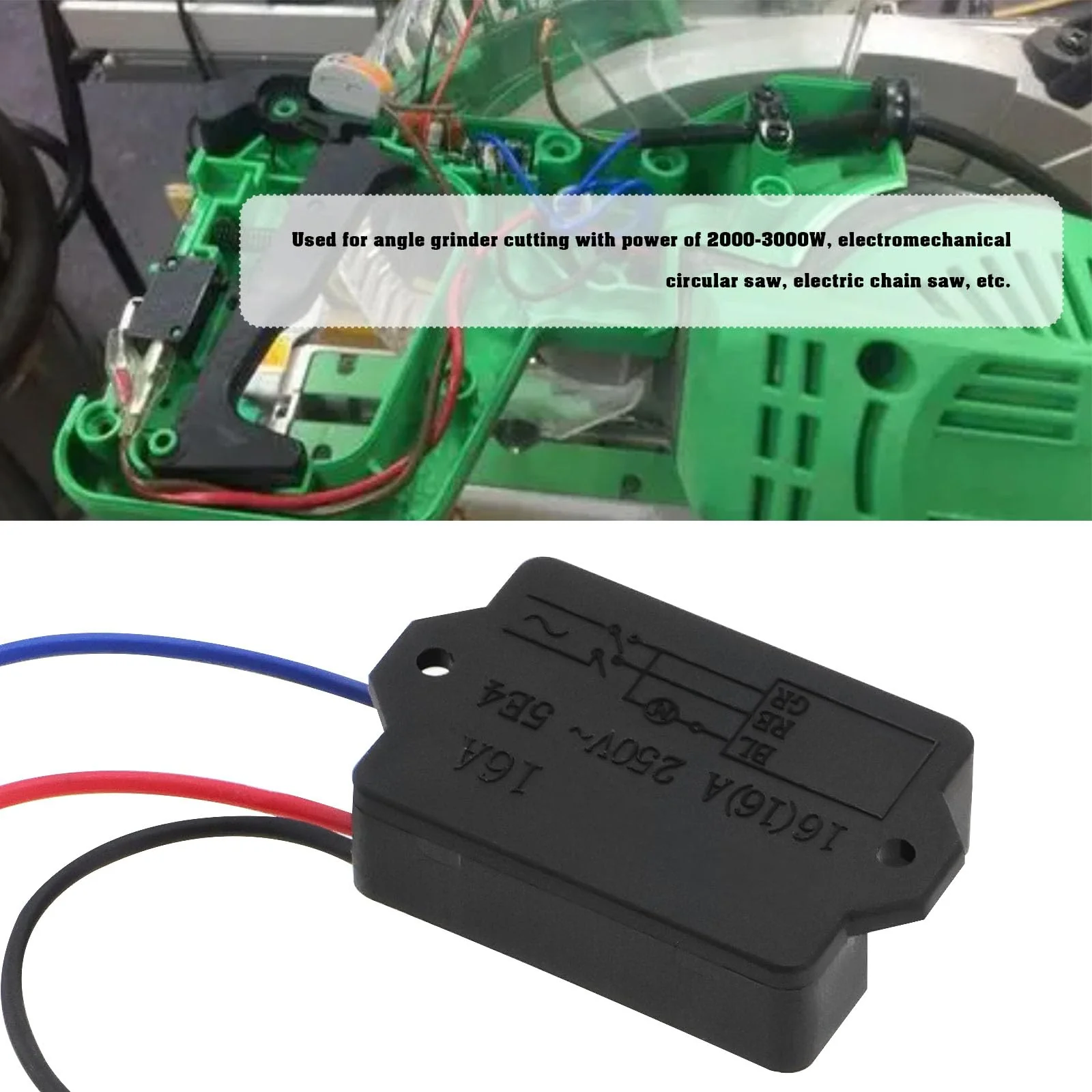 ECSiNG 250V 16A Soft Start Module Soft Start Switch Power Tool Soft Start Current Limiter for Electric Hammer Angle Grinder Cutting Machine - Image 3