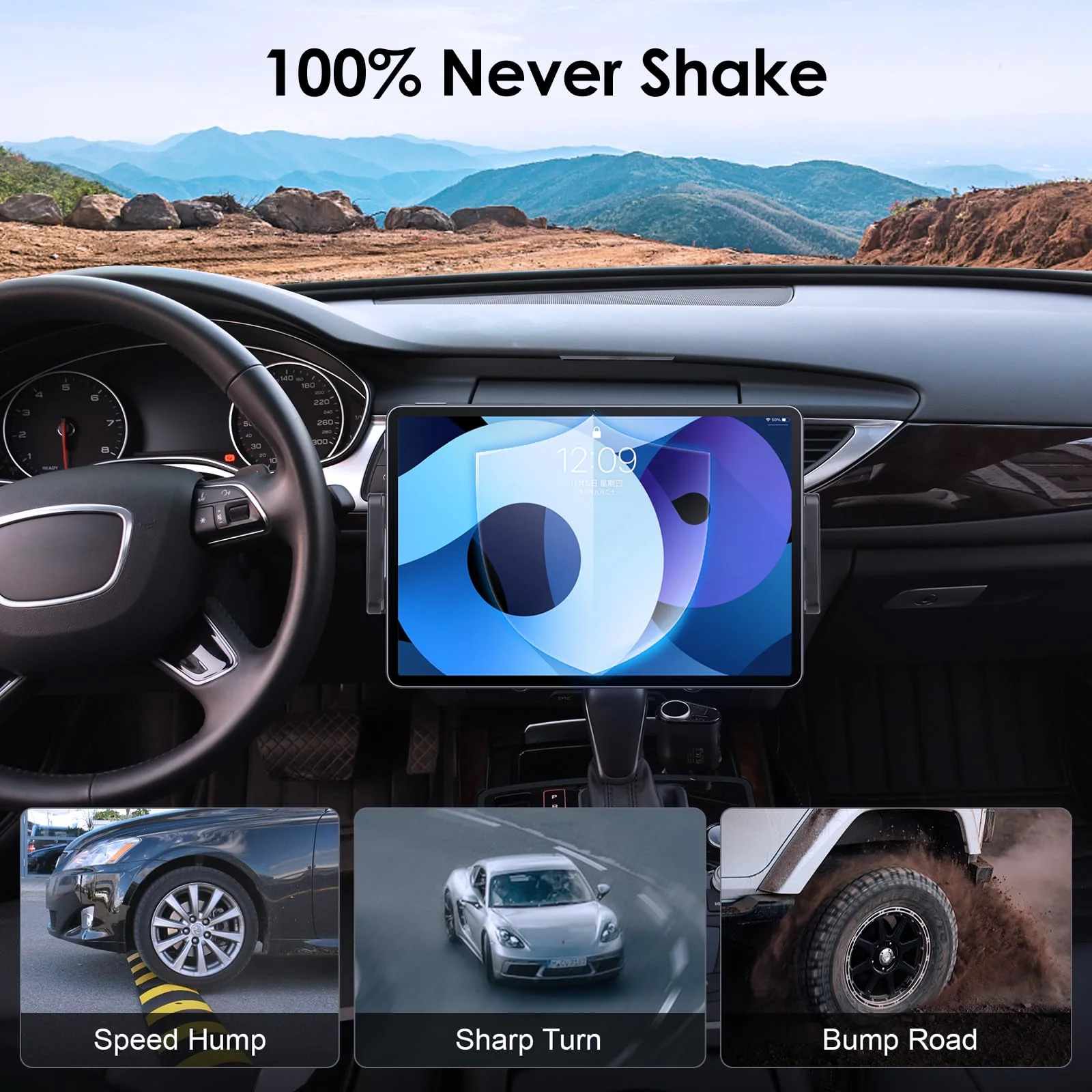 EEEKit 2 in 1 CD Slot Tablet Car Mount, Universal 360° Rotation CD Player Car Phone Holder for 4-15in Devices, Black - Image 6