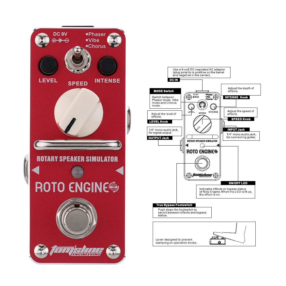 Effect Pedal are-3 Roto Engine Rotary Speaker Simulator Mini Single Electric Guitar Effect Pedal with True Bypass - Image 8