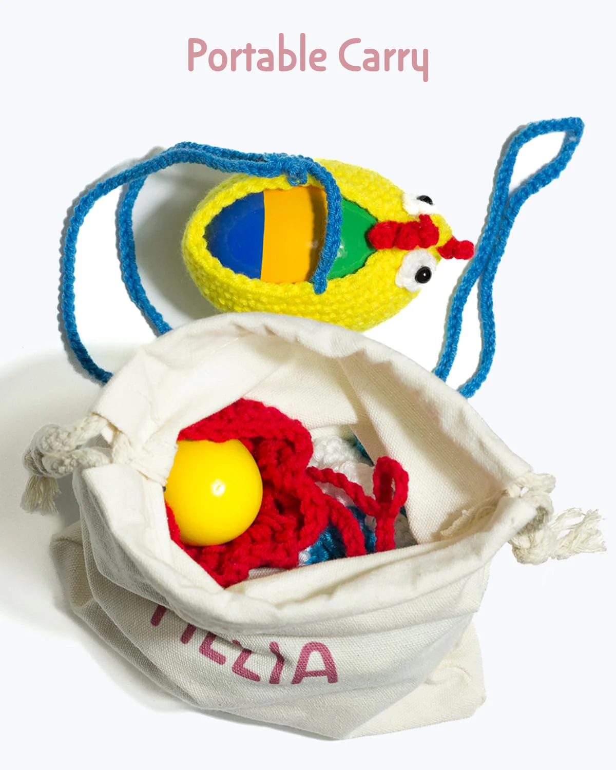 Egg Shakers Musical Instruments with Cute Knit Holder and Bag, Hanging Toy for Babies, Toddlers, Easter Egg Maracas for Kids, for Education, Classroom Teaching, Party Supply, Prizes - Image 5