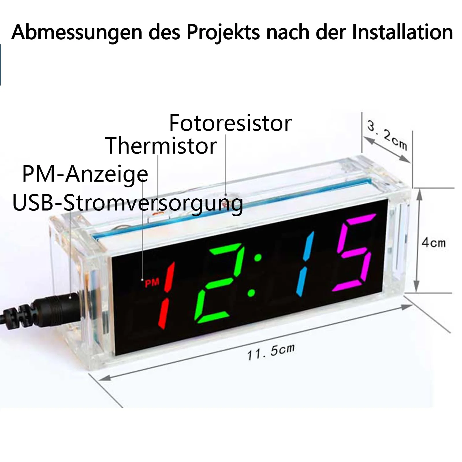 EIELE Electronic Clock Soldering Set Multicoloured Display with Free Adjustment Practical Learning Program for Soldering Enthusiasts (Soldering Required) - Image 4