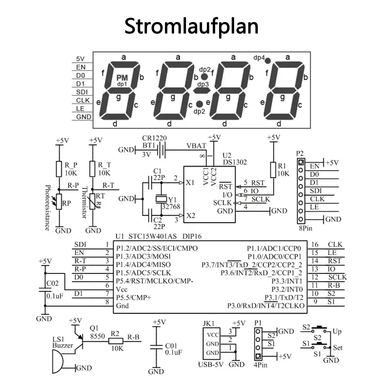 EIELE Electronic Clock Soldering Set Multicoloured Display with Free Adjustment Practical Learning Program for Soldering Enthusiasts (Soldering Required) - Image 6
