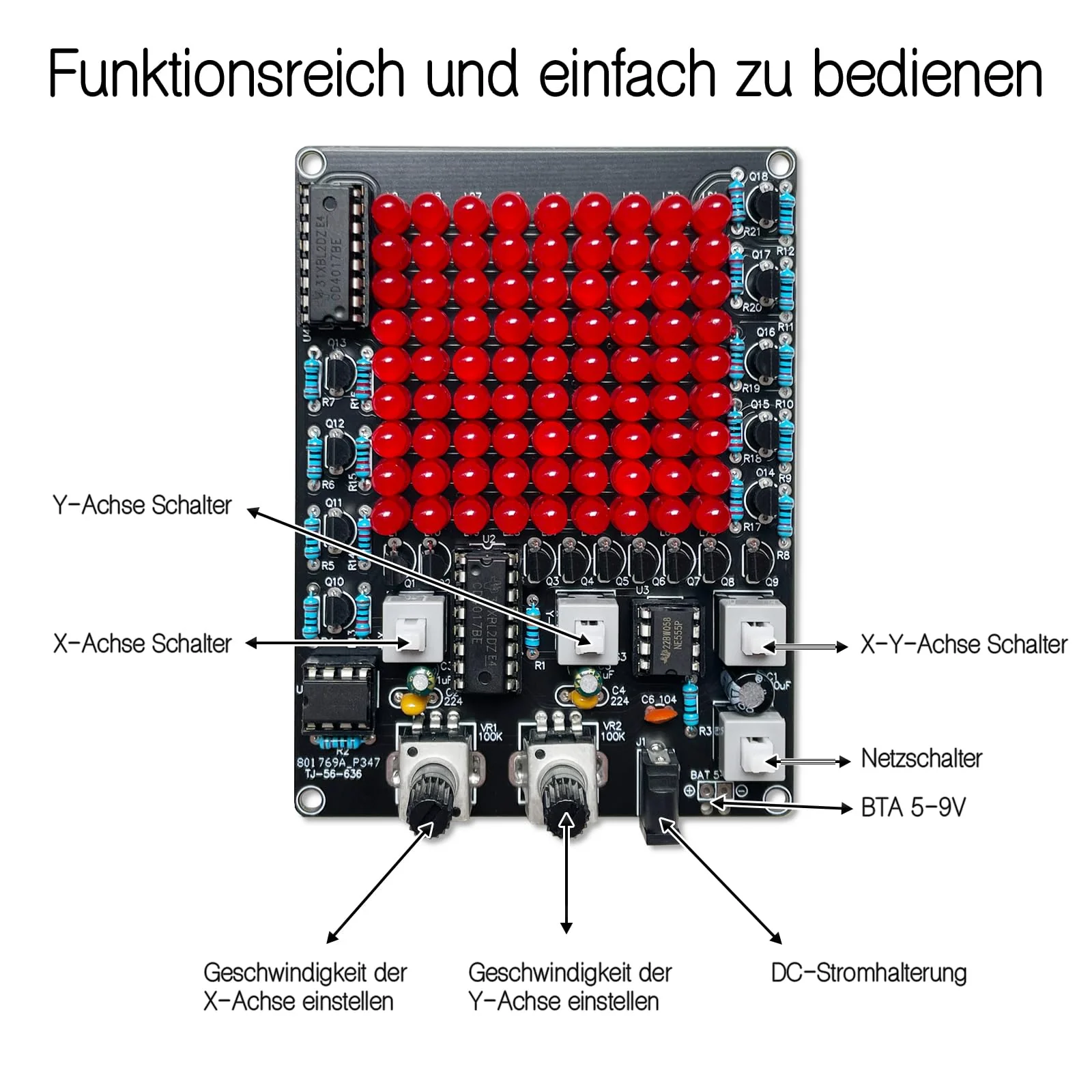 EIELE Multi-directional Adjustable Chasing Light Soldering Kit LED Light Soldering Kit Soldering Learning Electronic Kit for Adults - Image 4