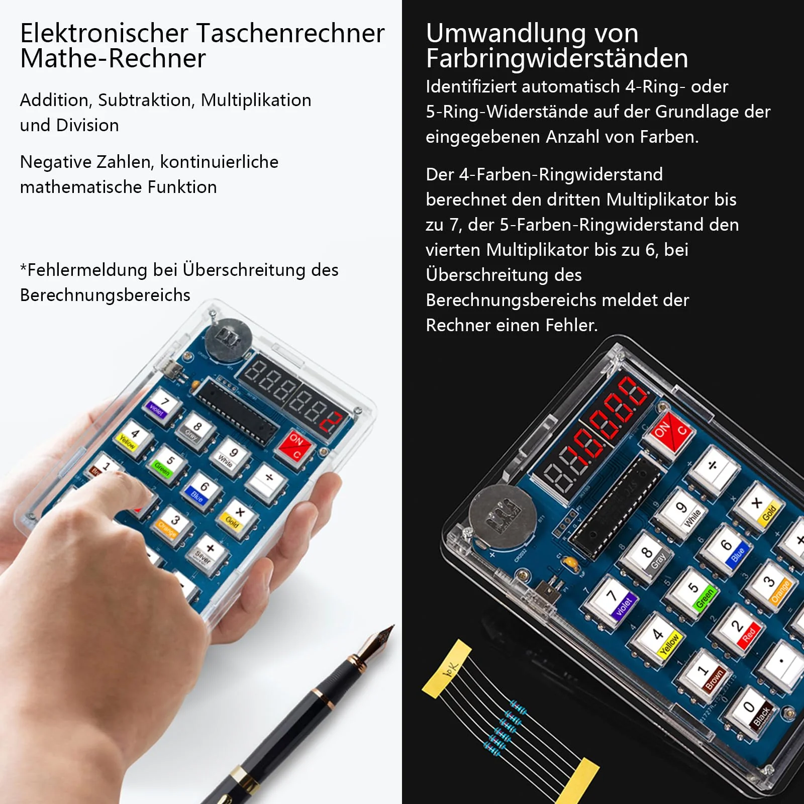 EIELE Resistance Calculation Soldering Exercise Set Projects for Soldering Practice Transparent Housing (Soldering Required) - Image 2