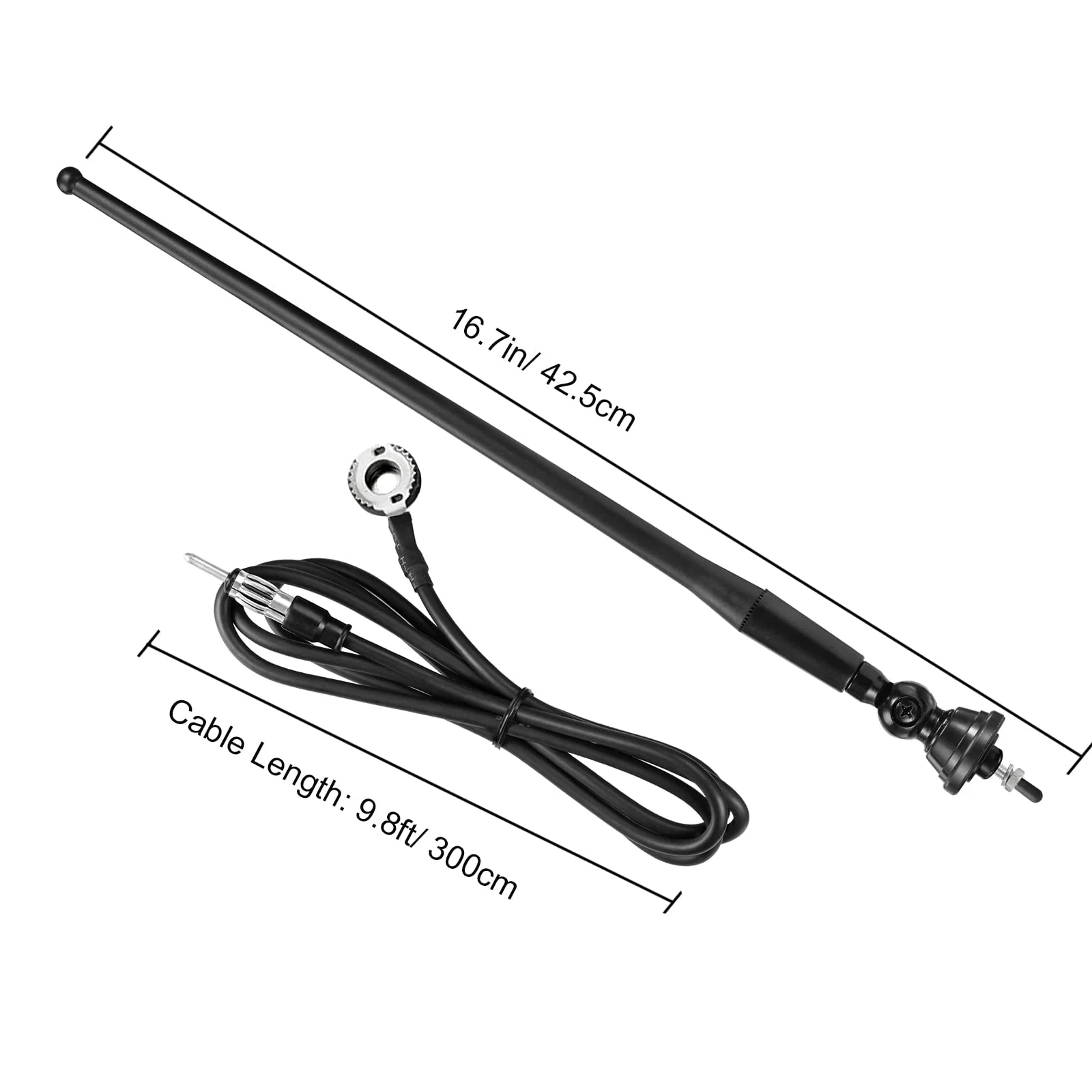 Eightwood Marine Boat Radio Antenna 16 Inch Rubber Duck Flexible Mast FM AM Stereo Antennae for Boat Car RV Motorhome ATV UTV Tractor Motorcycle Yacht 16in radio antenna - Image 4