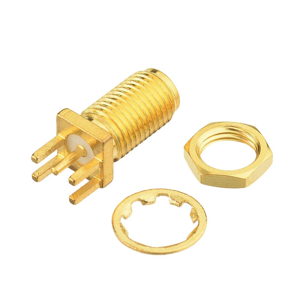 Eightwood SMA Plug SMA Female Straight Bulkhead Solder .062 Inch End Launch for Wireless WLAN WiFi Antenna 10 Pieces Multi-Way Solder PCB - Image 4