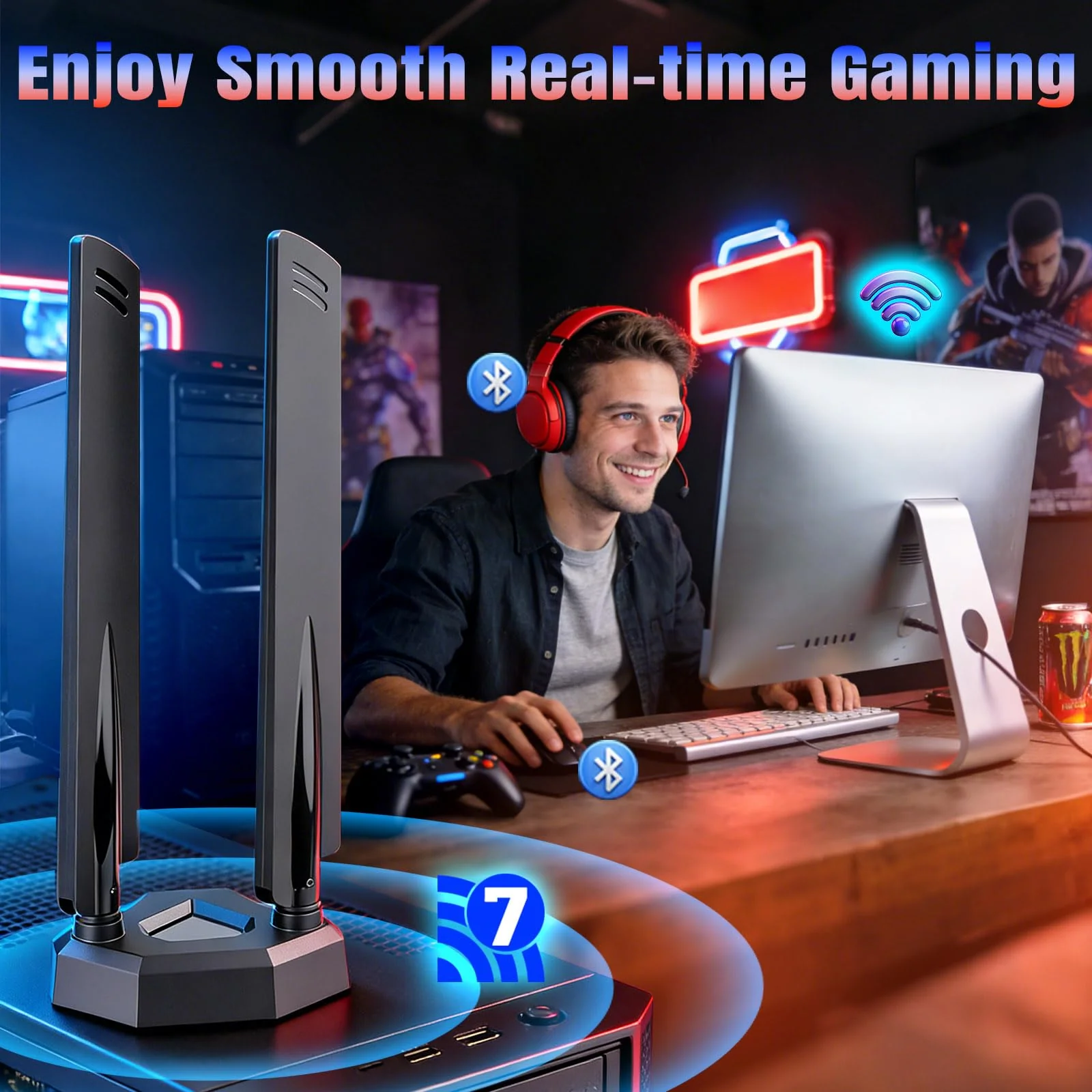 Eightwood WiFi 7 Antenna Tri-Band 6GHz 5GHz 2.4GHz RP-SMA Antenna with Magnetic Base for PC Desktop Computer Gaming Motherboard PCIe Bluetooth Card WiFi 7 Router wifi 7 antenna/rp-sma connector - Image 7