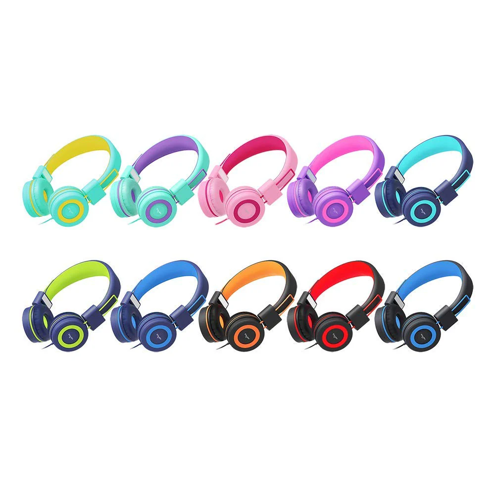 ELECDER i37 Kids Headphones Children Girls Boys Teens Foldable Adjustable On Ear Headphones 3.5mm Jack Compatible Cellphones Computer MP3/4 Kindle School Tablet Green/Purple - Image 7