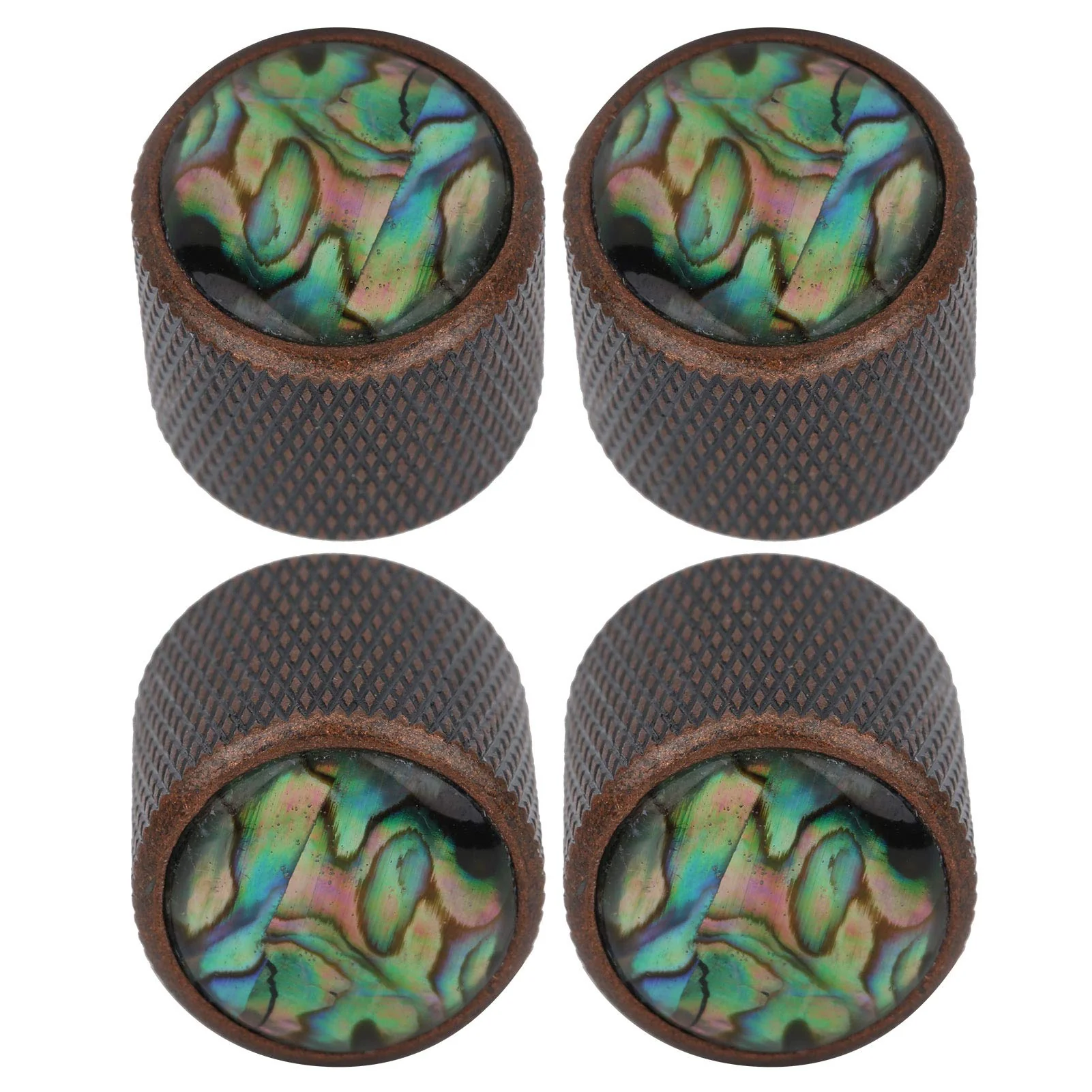 Electric Bass Knob, 4 Pcs Metal Electric Bass Knob Dome Metal High-End Shell Inlaid Tone Volume Control Guitar Parts(Color Shell Bronze) - Image 3