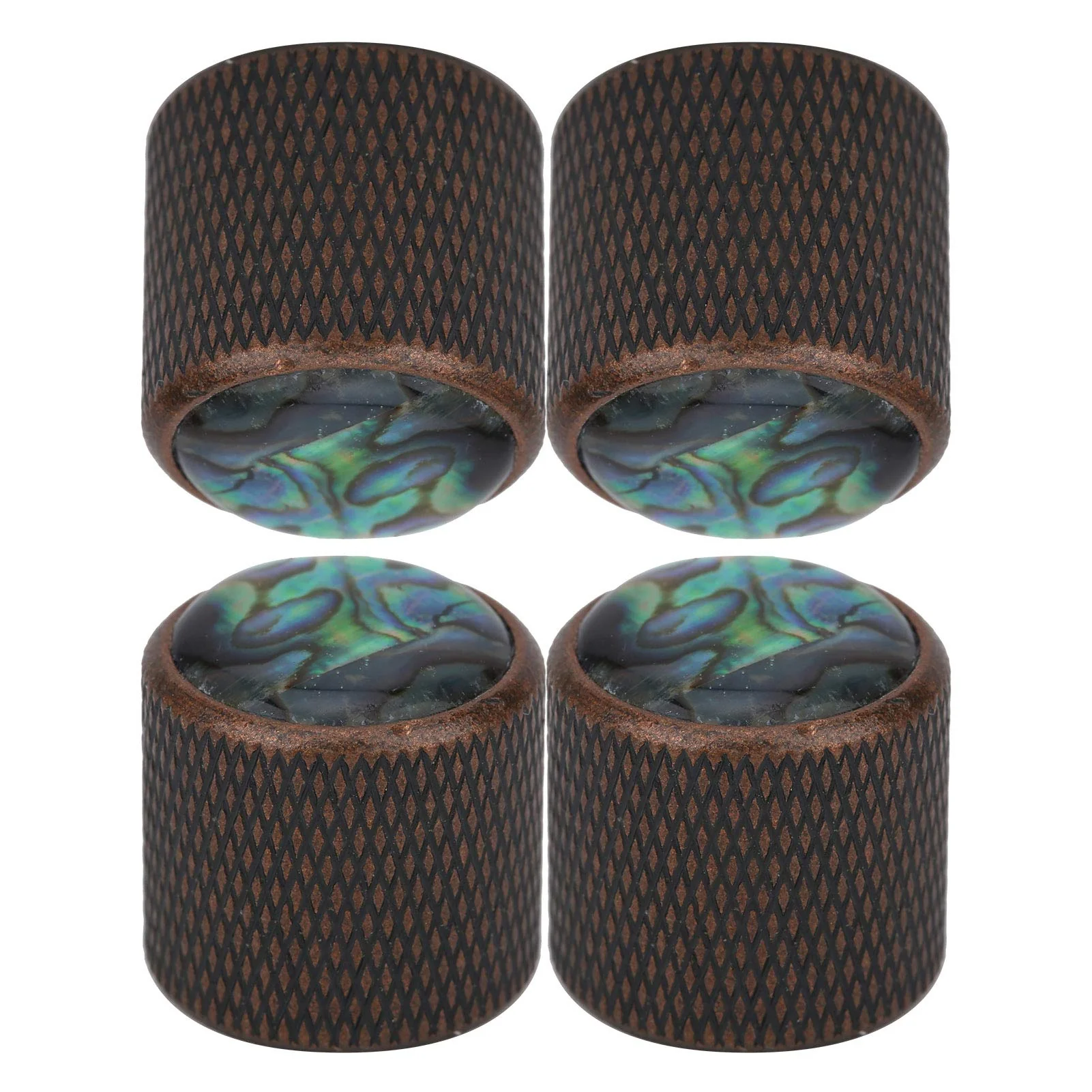 Electric Bass Knob, 4 Pcs Metal Electric Bass Knob Dome Metal High-End Shell Inlaid Tone Volume Control Guitar Parts(Color Shell Bronze) - Image 4