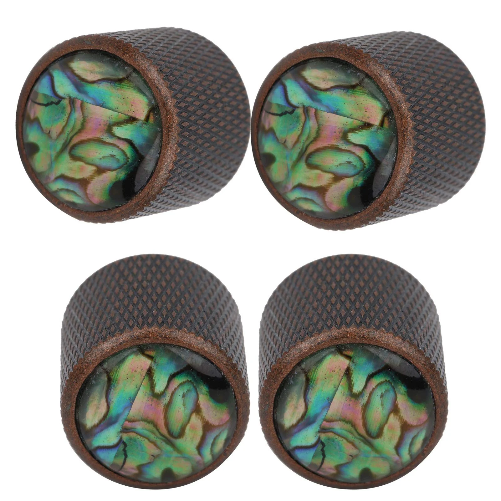 Electric Bass Knob, 4 Pcs Metal Electric Bass Knob Dome Metal High-End Shell Inlaid Tone Volume Control Guitar Parts(Color Shell Bronze) - Image 6