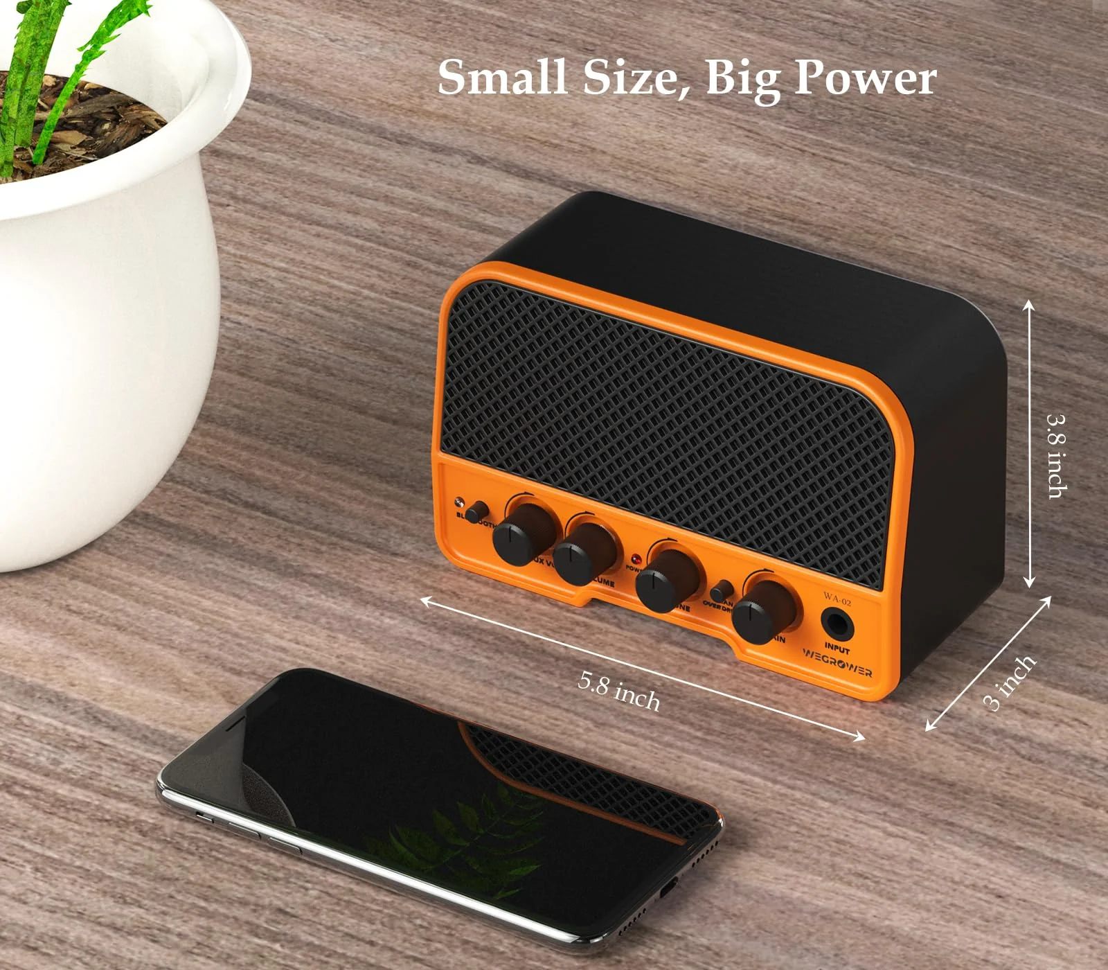 Electric Guitar Amp, Bluetooth 5W Rechargeable Amplifier, Clean &Overdrive Effects 2 Channels with Headphone Output, Small Guitar Amp for Electric Guitars - Image 5