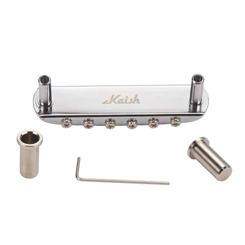 Electric Guitar Bridge Assembly with Barrel Saddles (Fixed Saddle Height) with Modern 52.5mm String Spacing for Jaguar/Jazzmaster Chrome - Image 3