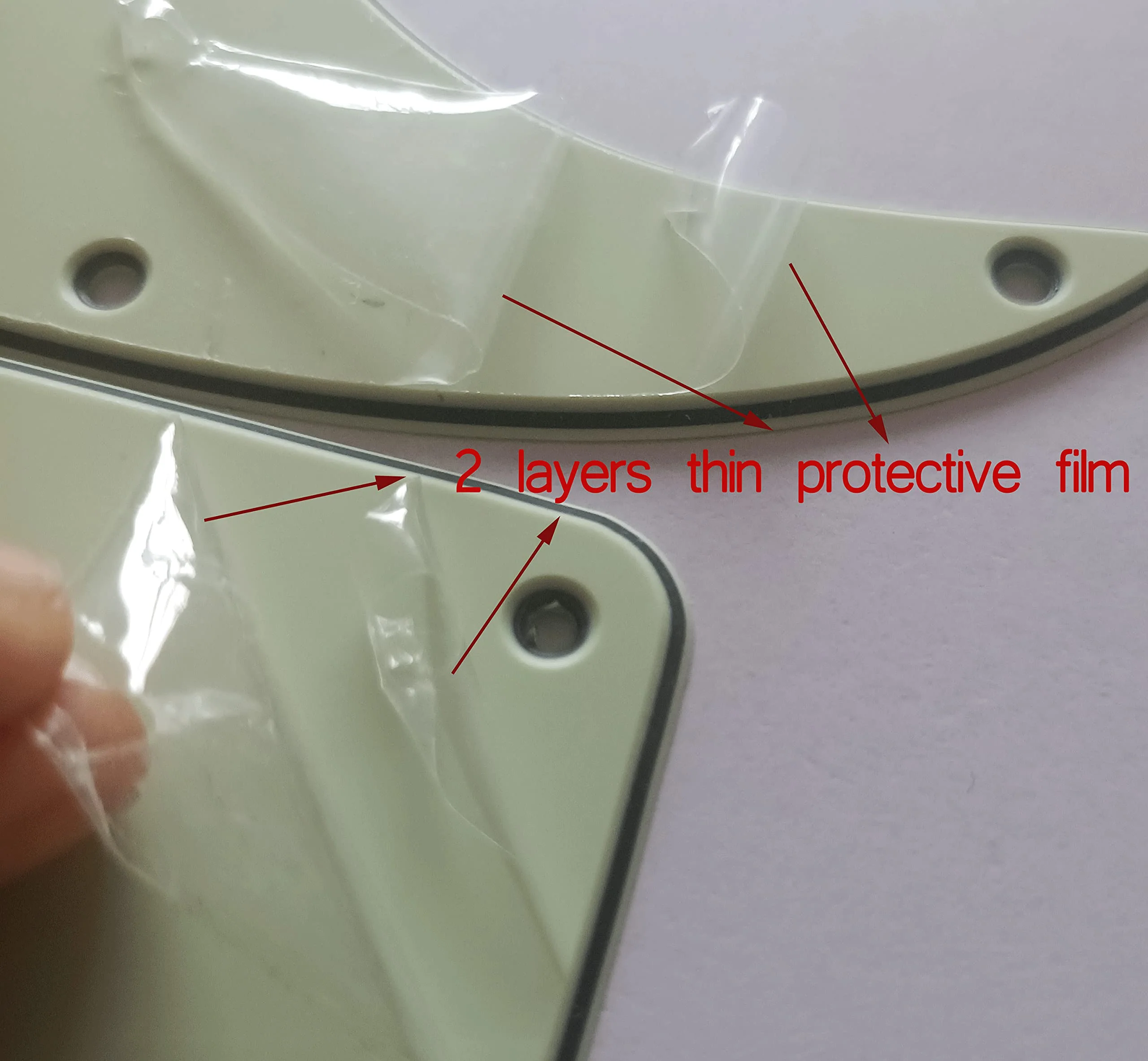 Electric Guitar Pickguard 4 Ply 11 holes SSS Single Coil Compatible with Strat Style Modern Guitar Parts Replacement Abalone Pearl 4Ply Abalone Pearl - Image 5