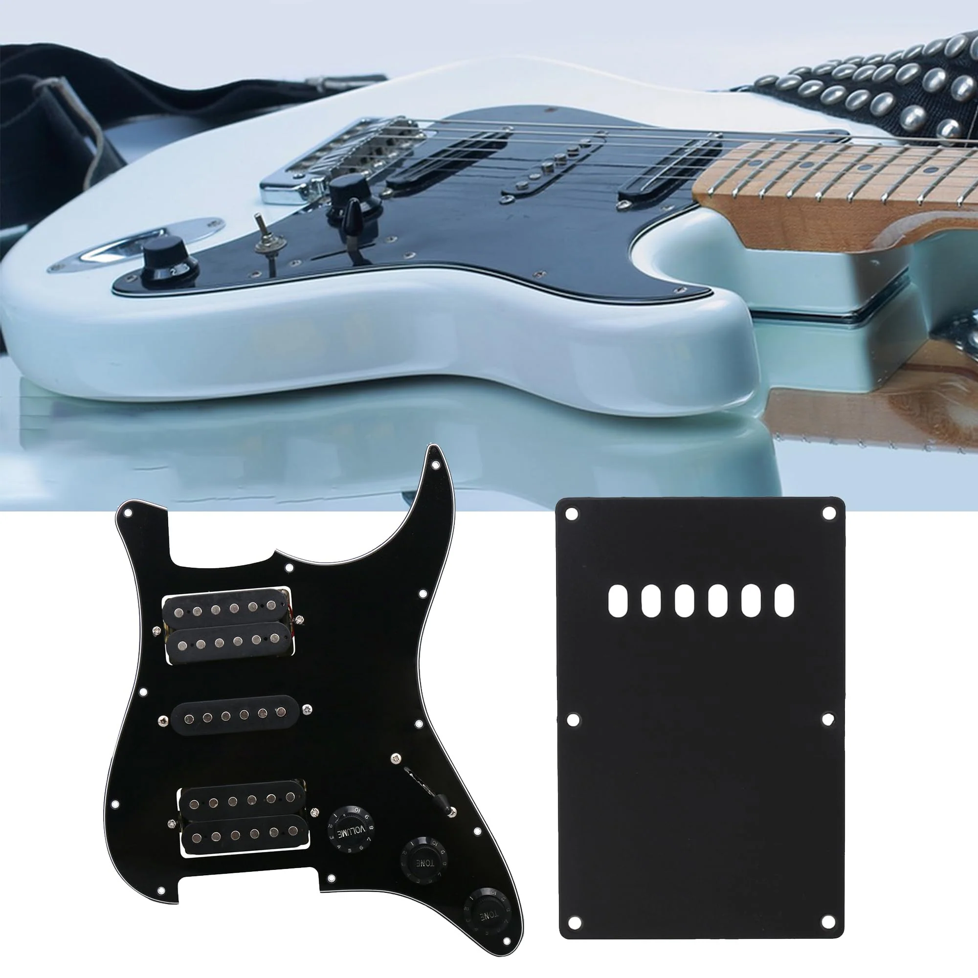 Electric Guitar Pickguard Sets HSH 3 Ply SSS Single Coil and Tremolo Spring Trem Cover Back Plate - Image 5