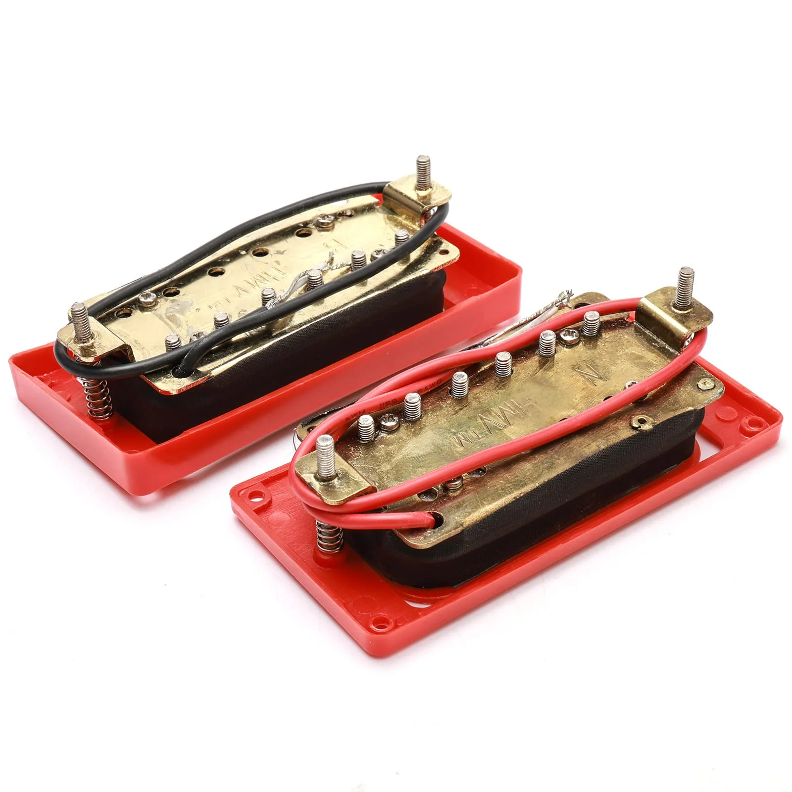 Electric Guitar Pickups Humbucker Double Coil Pickup Guitar Neck Bridge Parts Replacement Set with String Winder and Screwdriver(2PCS, Black and Red) - Image 4