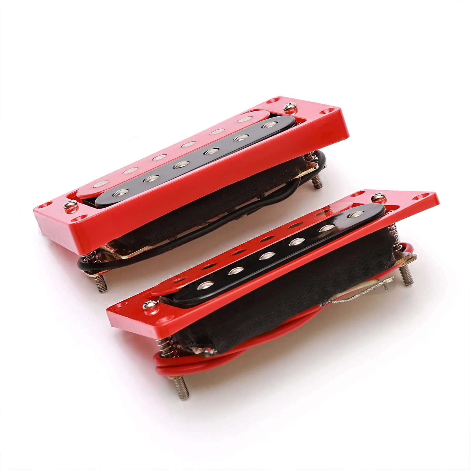 Electric Guitar Pickups Humbucker Double Coil Pickup Guitar Neck Bridge Parts Replacement Set with String Winder and Screwdriver(2PCS, Black and Red) - Image 5