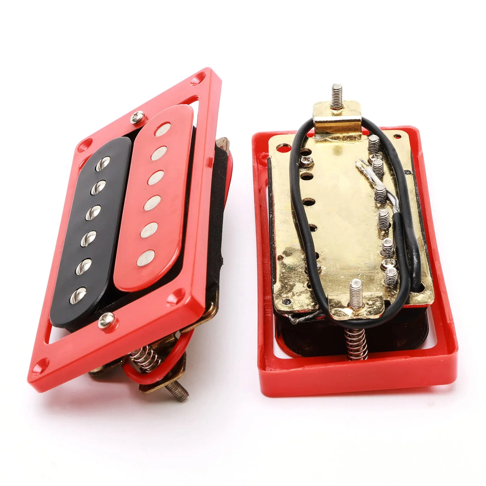 Electric Guitar Pickups Humbucker Double Coil Pickup Guitar Neck Bridge Parts Replacement Set with String Winder and Screwdriver(2PCS, Black and Red) - Image 7
