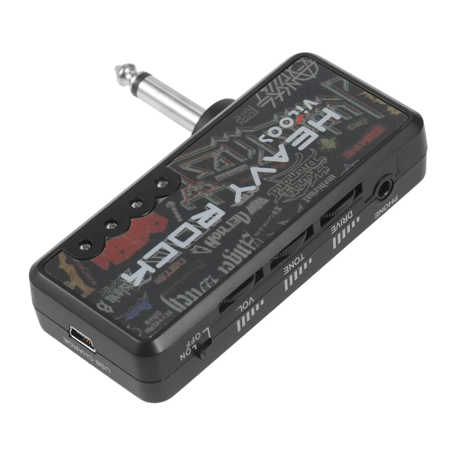 Electric Guitar Plug Mini Headphone Amp Amplifier Heavy Rock Compact Portable