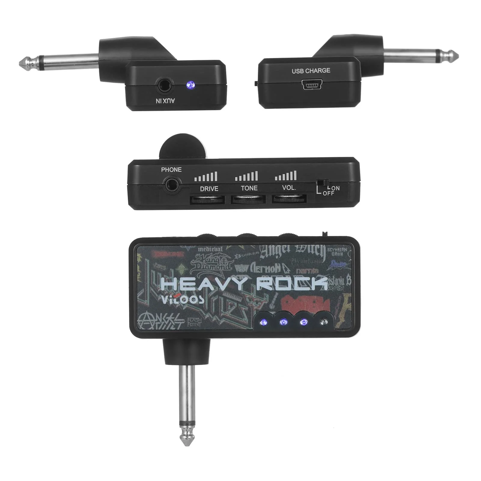 Electric Guitar Plug Mini Headphone Amp Amplifier Heavy Rock Compact Portable - Image 3