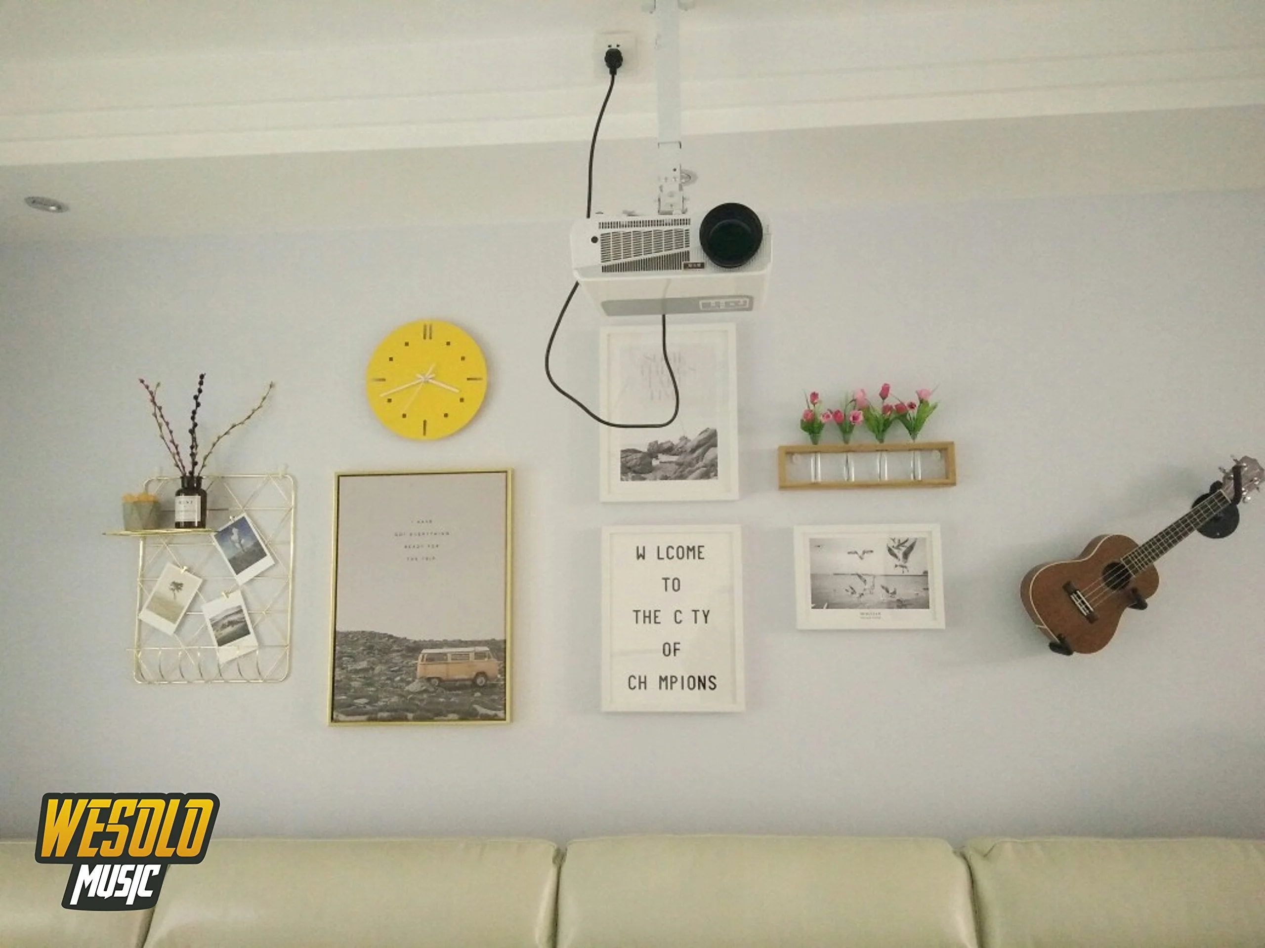 Electric Guitar Wall Hanger Ukulele Wall Mount Slatwall Horizontal Hawaiian Guitar Holder Bass Stand Rack Electric Guitar /Bass / Ukulele - Image 5