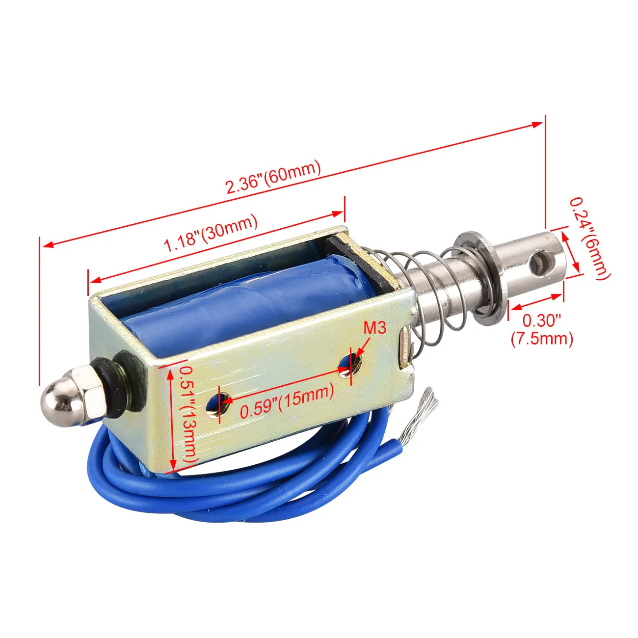 Electric Solenoid Electromagnet, Electric Magnets, HS-0530B Push Pull Type 24VDC 10mm Stroke 5N Force - Image 2