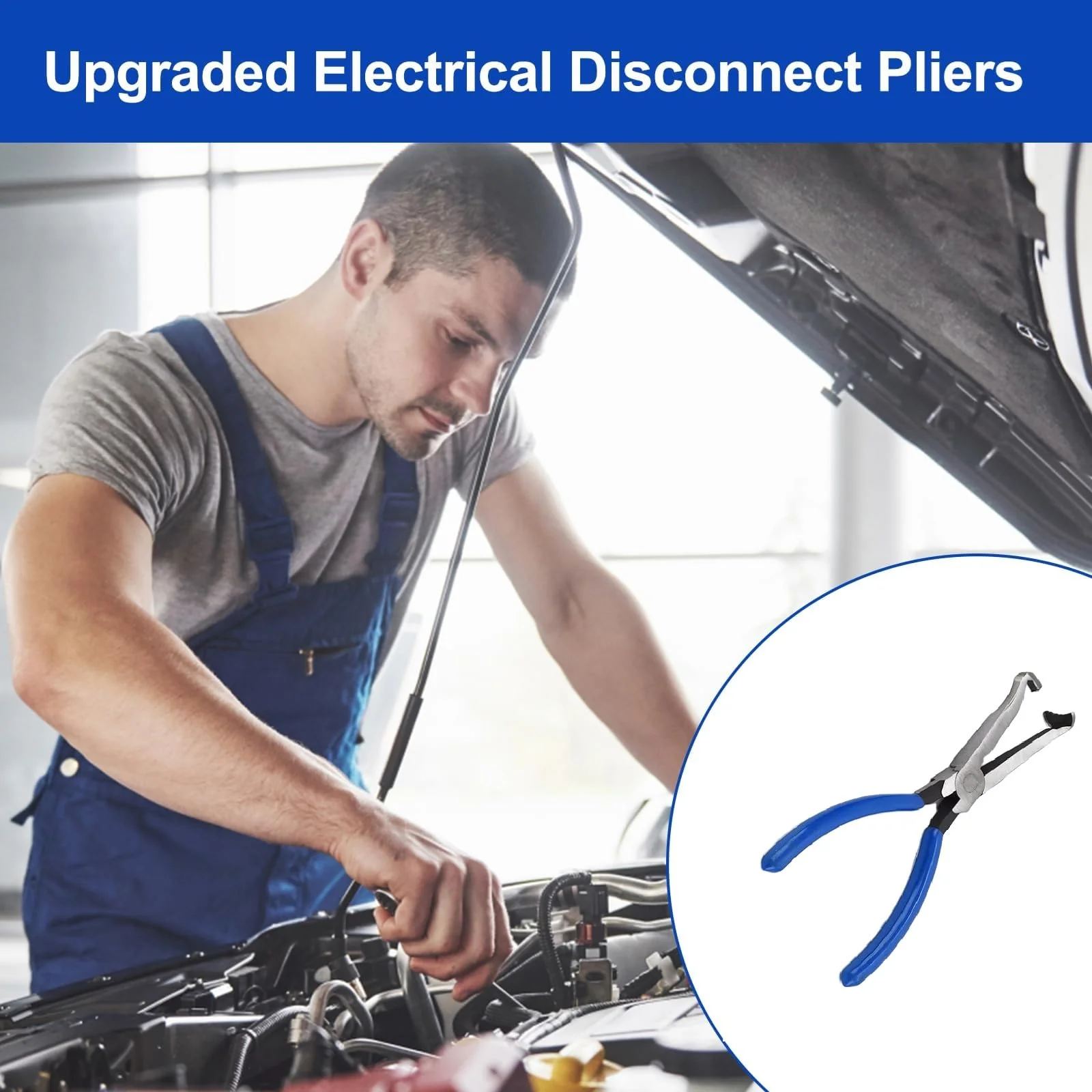 Electrical Disconnect Pliers, 8 inch Automotive Electrical Connector Disconnect Pliers Spark Plug Disassembly Tool (1PC Blue) - Image 6