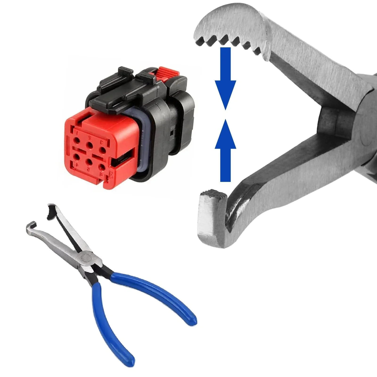 Electrical Disconnect Pliers, 8 inch Automotive Electrical Connector Disconnect Pliers Spark Plug Disassembly Tool (1PC Blue) - Image 7