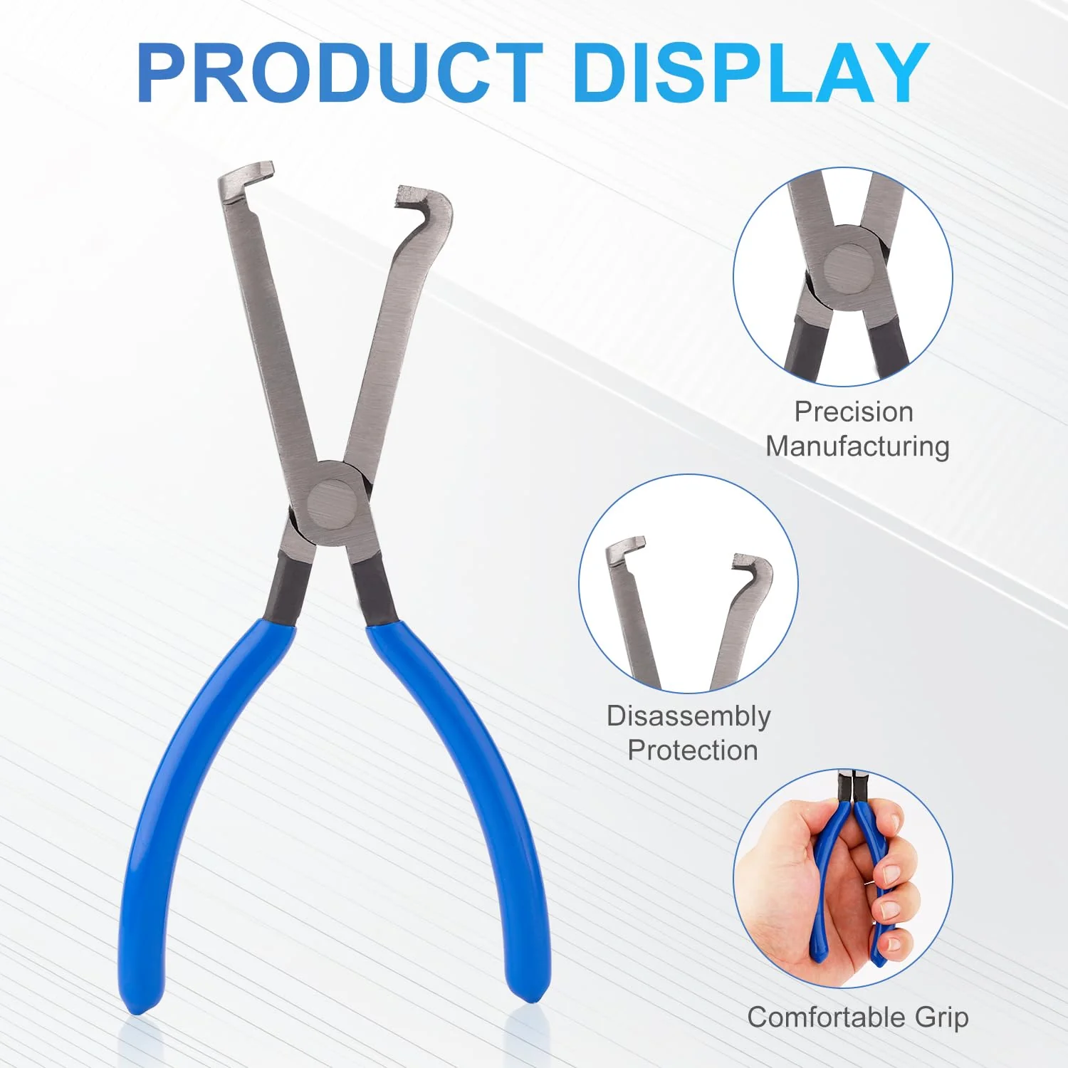 Electrical Disconnect Pliers, Automotive Electrical Connector Pliers Spark Plug Pliers Car Electrical Plug Pliers for Easily Disconnection the Locking-Push Tab Electrical Connector(Blue) Blue - Image 5