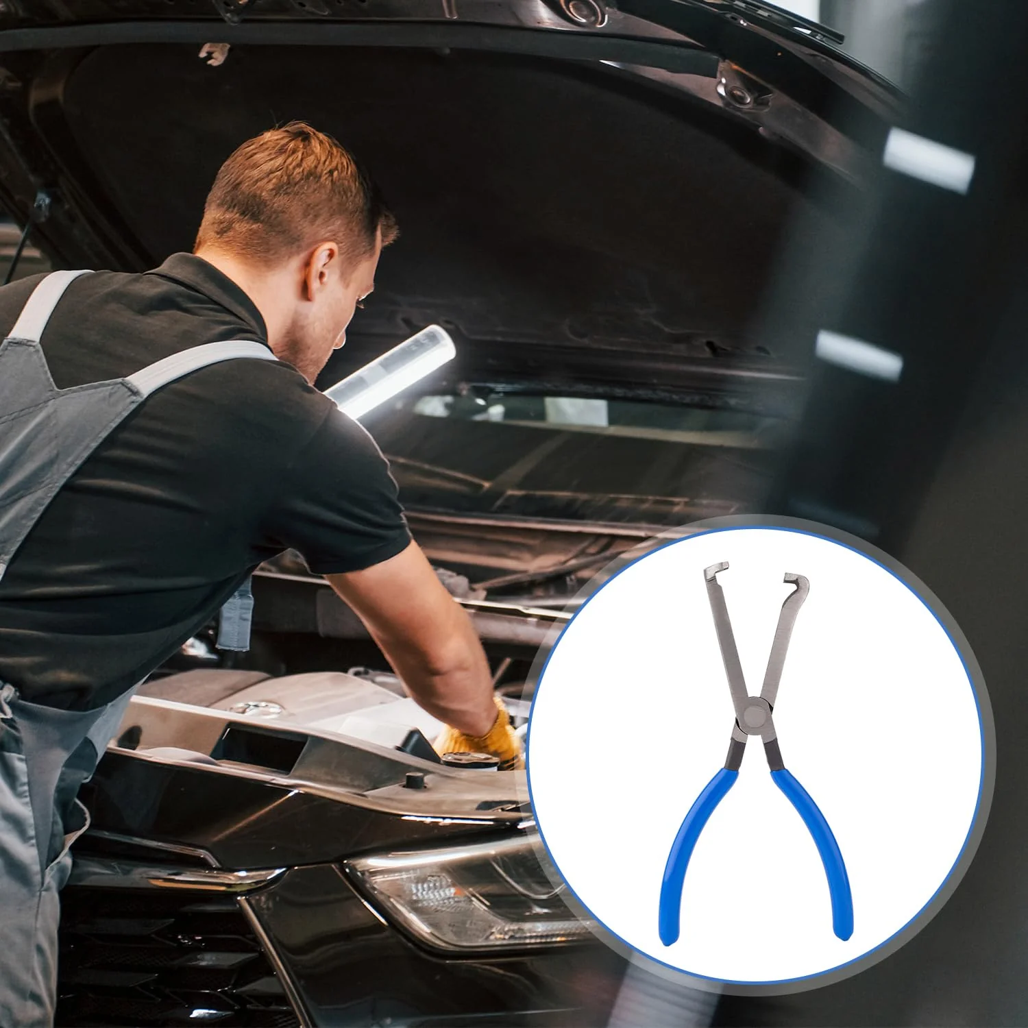 Electrical Disconnect Pliers, Automotive Electrical Connector Pliers Spark Plug Pliers Car Electrical Plug Pliers for Easily Disconnection the Locking-Push Tab Electrical Connector(Blue) Blue - Image 7
