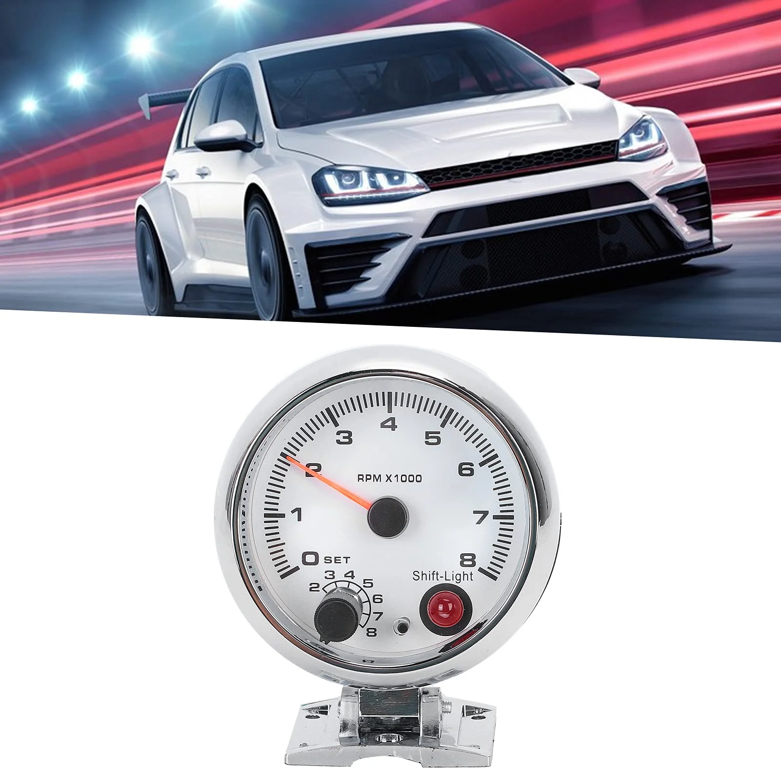 Electrical Tachometer 3.75In 0-8000 Rpm 7 Color Background Lights For 4/6/8 Cylinder 12V Gasoline Powered Vehicles - Image 2