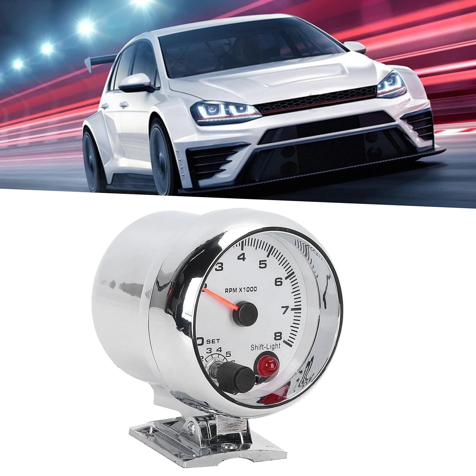 Electrical Tachometer 3.75In 0-8000 Rpm 7 Color Background Lights For 4/6/8 Cylinder 12V Gasoline Powered Vehicles - Image 5