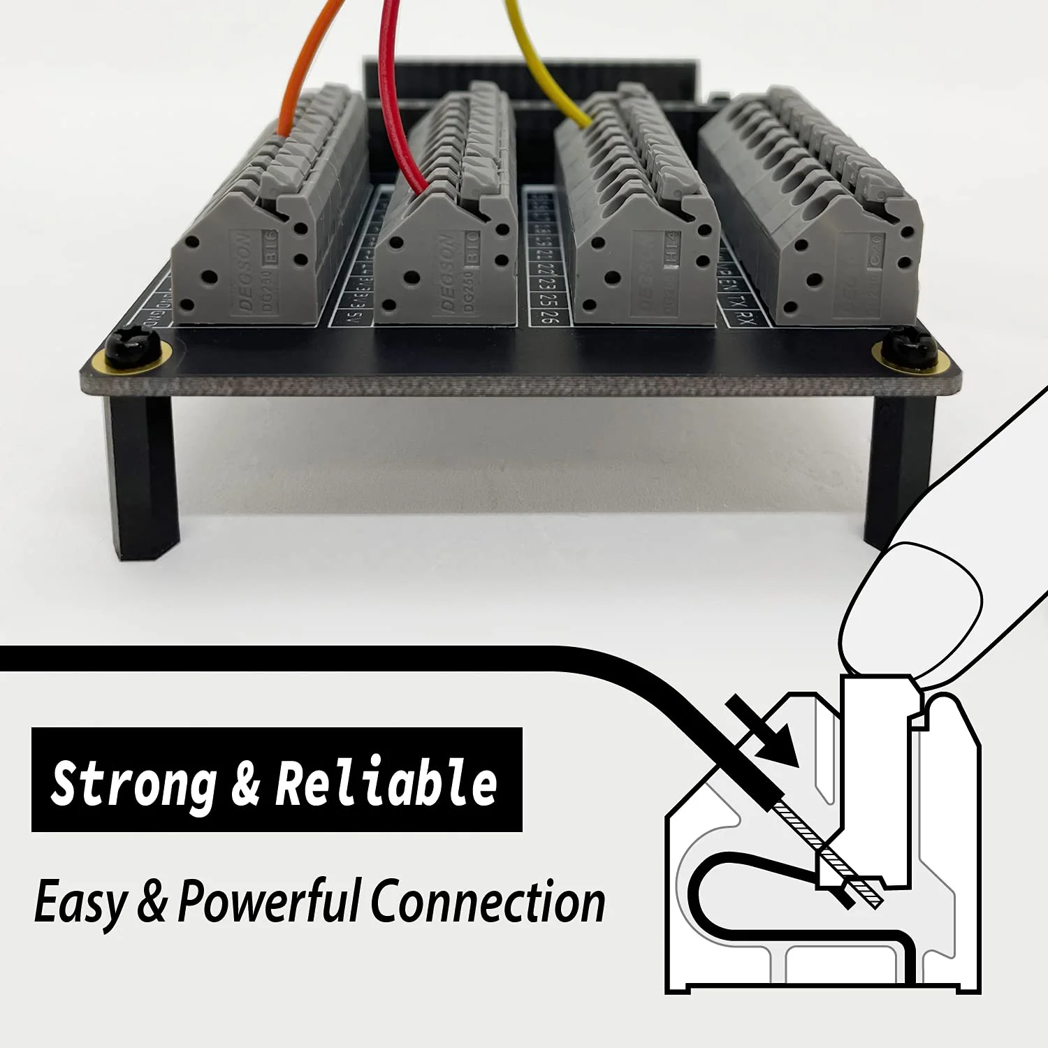 ElectroCookie ESP32 Terminal Block Shield Kit, Compatible for ESP32-DevKitC, Push-in Simple Spring Connector Expansion PCB Module - Image 2