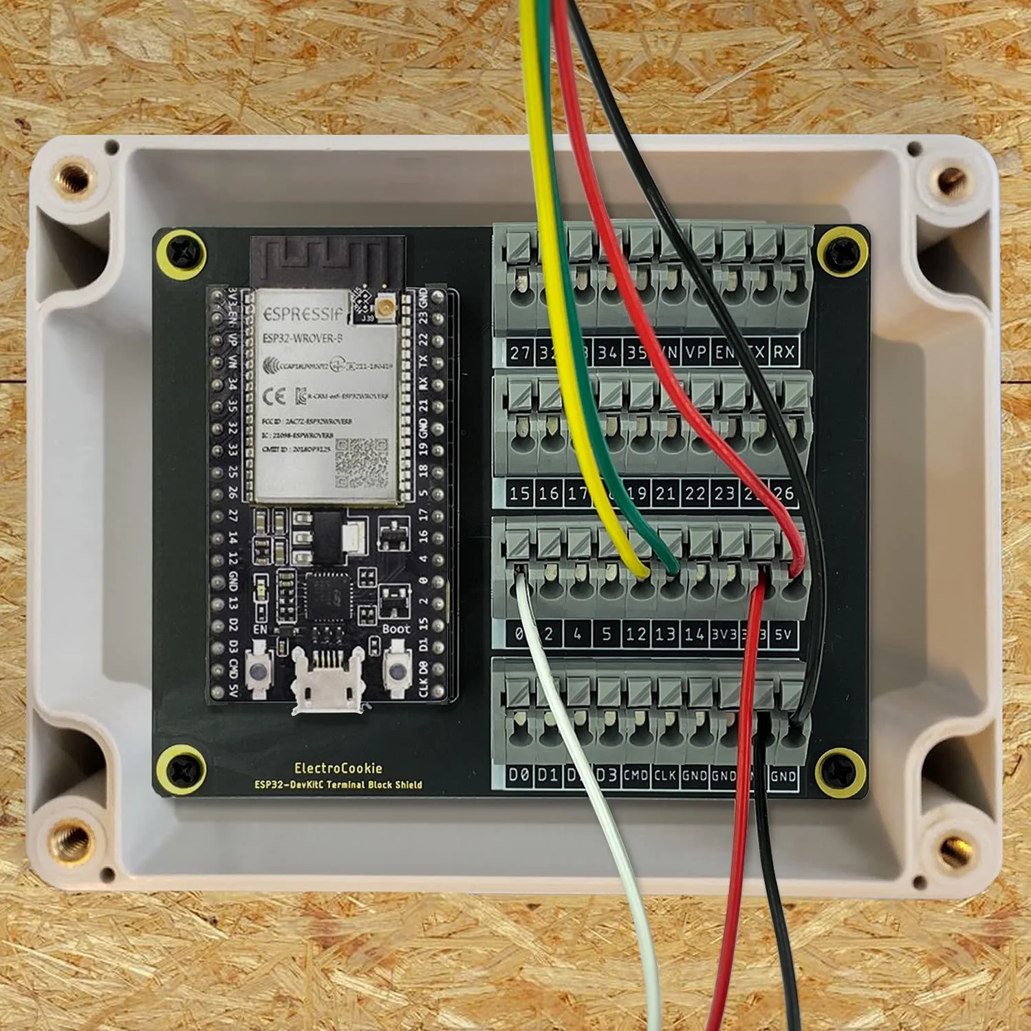 ElectroCookie ESP32 Terminal Block Shield Kit, Compatible for ESP32-DevKitC, Push-in Simple Spring Connector Expansion PCB Module - Image 6