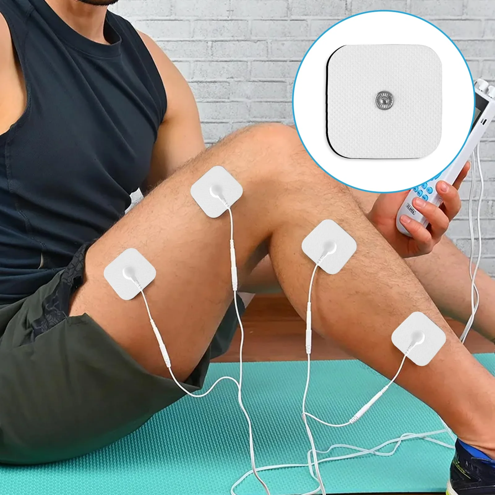 Electrode Pads Adhesive Electrodes 5 x 5 cm with 3.5 mm Snap Push Button 8 Compatible with TENS Devices and EMS Trainers Reusable - Image 6
