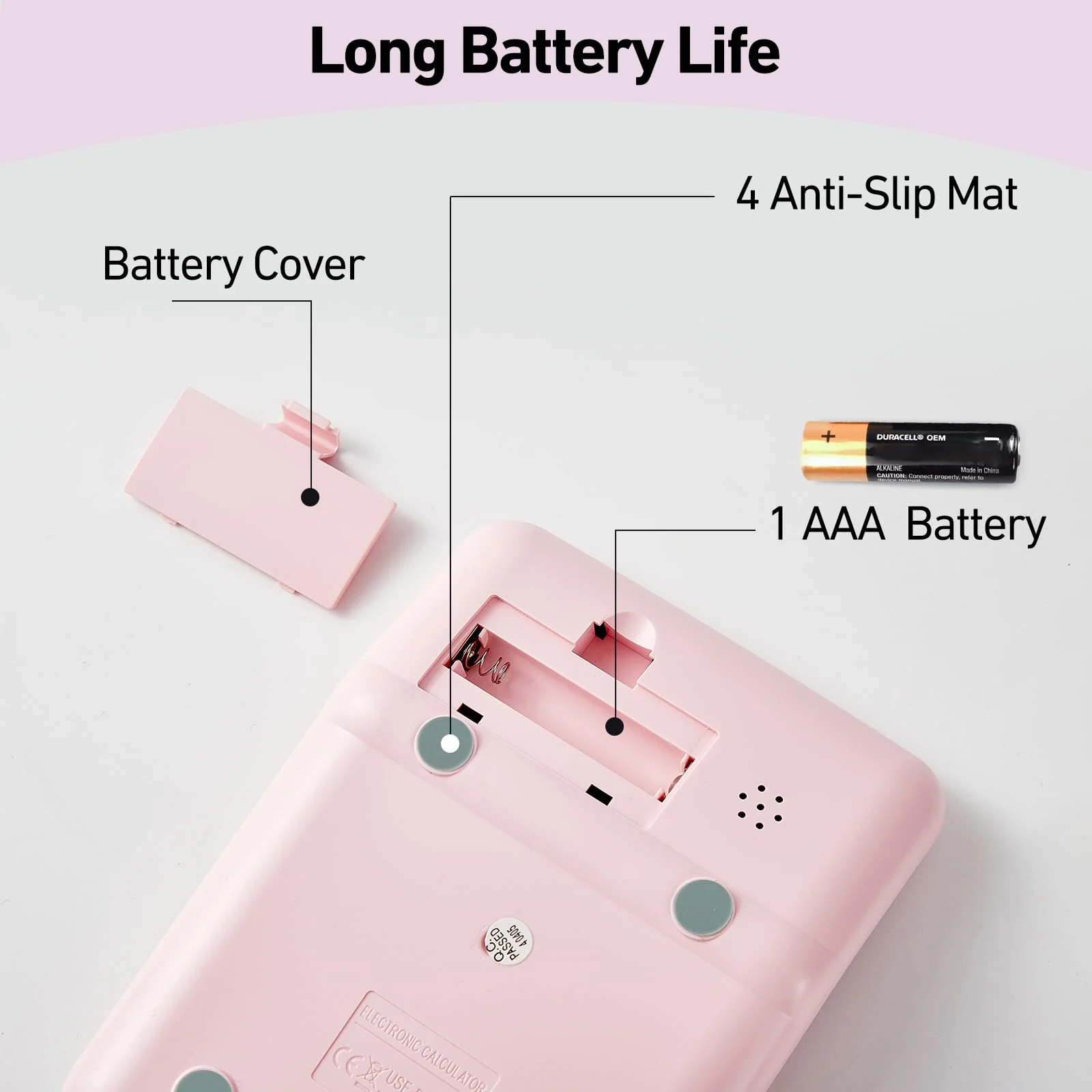 Electronic Calculator,12 Digits Large LCD Display Small Desktop Calculator,Pink Basic Calculators with Big Buttons,Easy to Press Mechanical Switch Calculator Office Supplies for Home and School (Pink) - Image 4
