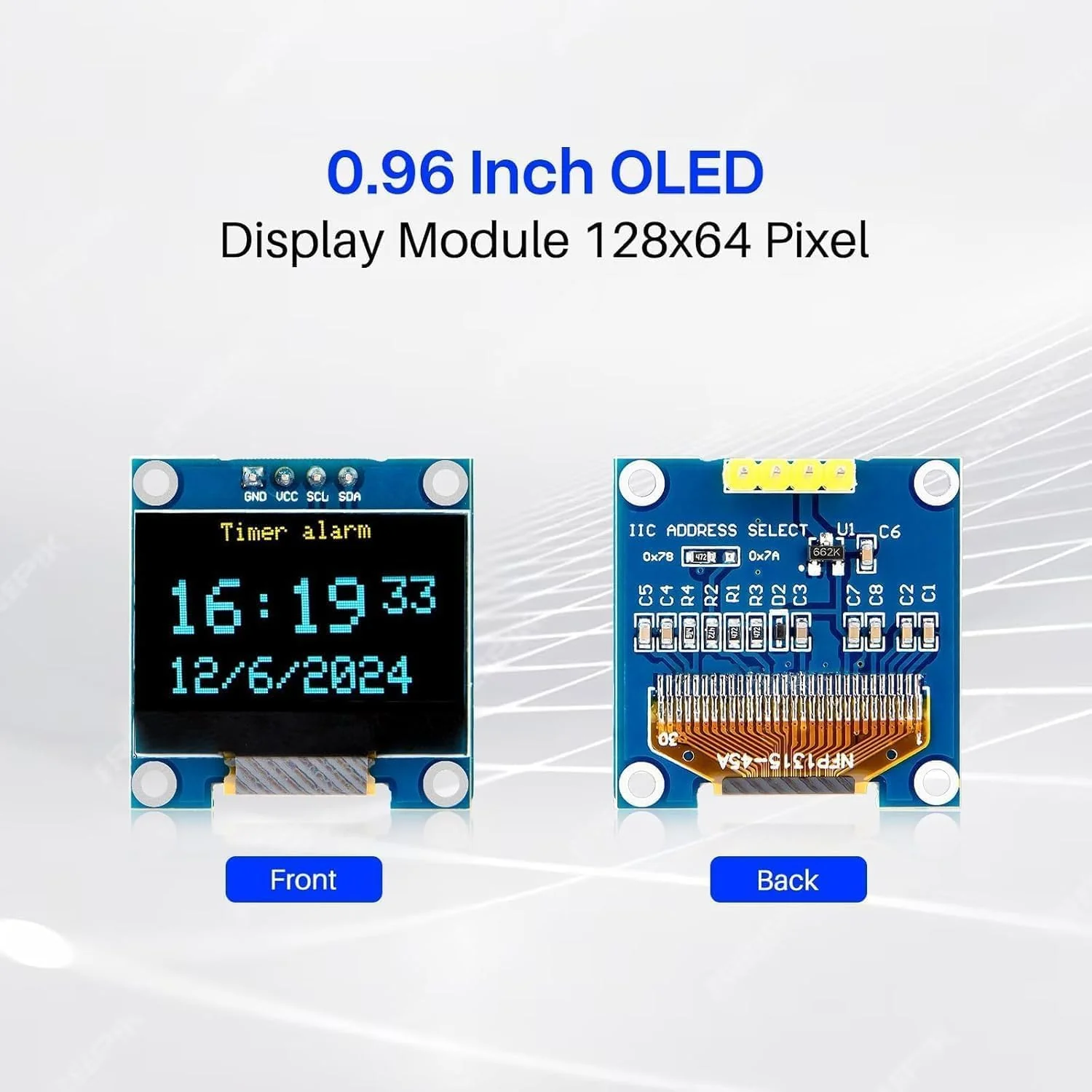 ELEGOO 0.96 Inch OLED Display Module Compact Self Luminous Mini Screens for Arduino Projects, Pack of 3 - Image 2