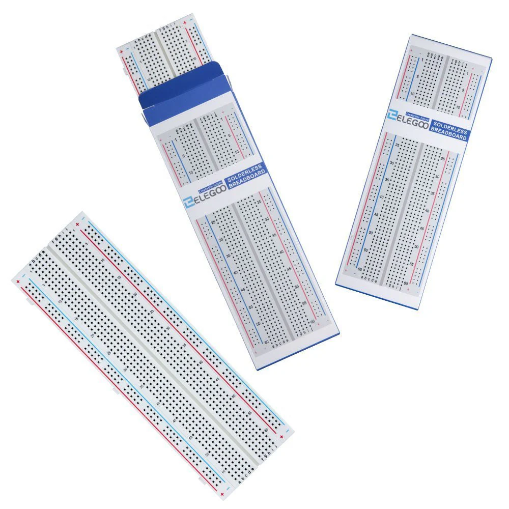ELEGOO 3 Breadboard 830 Pin Solderless Prototype PCB Board Kit for Arduino Proto Shield Distribution Connection Blocks - Image 7