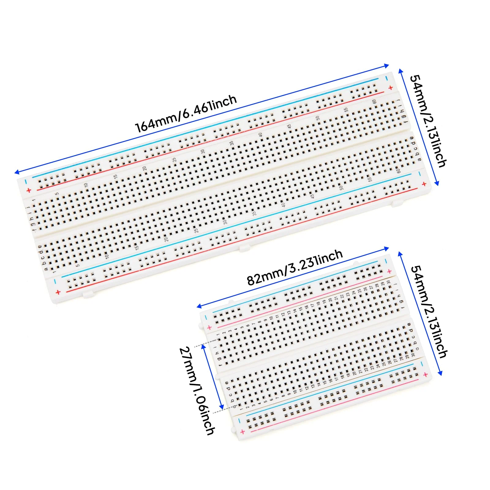 ELEGOO Breadboard Breadboard Solderless Prototype PCB Board Kit Electronics Breadboard Experiment Board 4 Power Bars for Arduino Jumper Cable Set of 2 830 and 400 Pin - Image 2