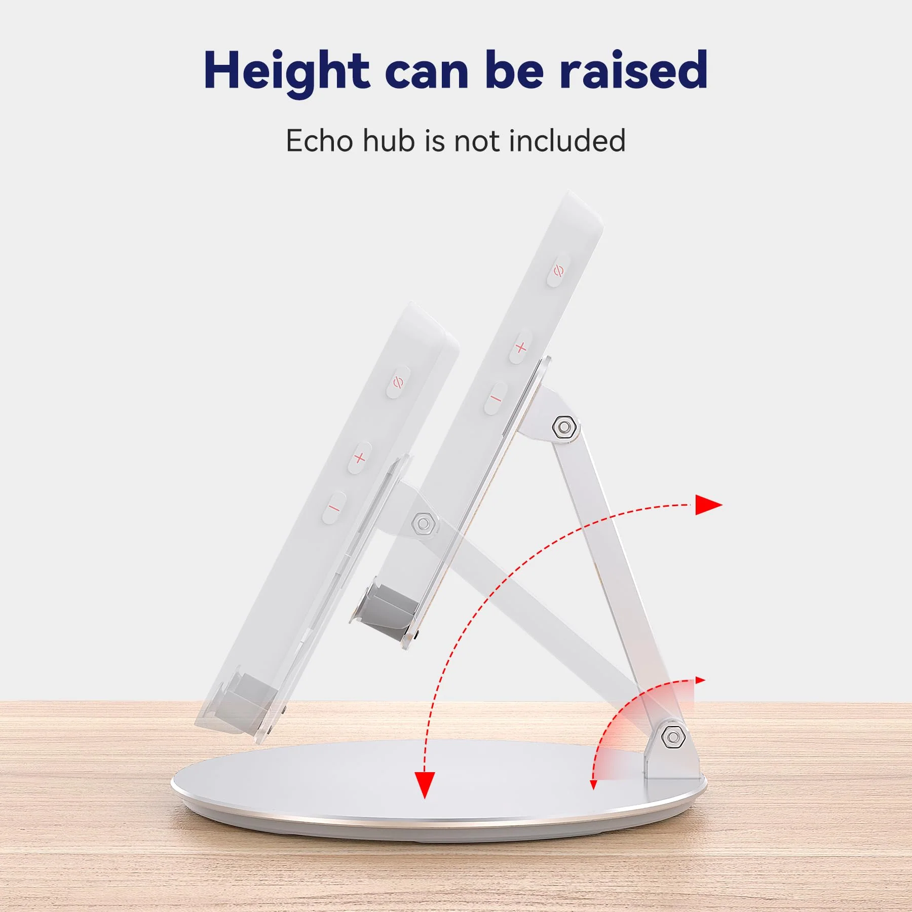 Elevated Stand for Echo Hub, Rotatable Tilt Stand for Alexa Hub, Echo Hub Table Stand, Aluminum Stand Holder for Echo Hub, No Need Mounting Silver - Image 2