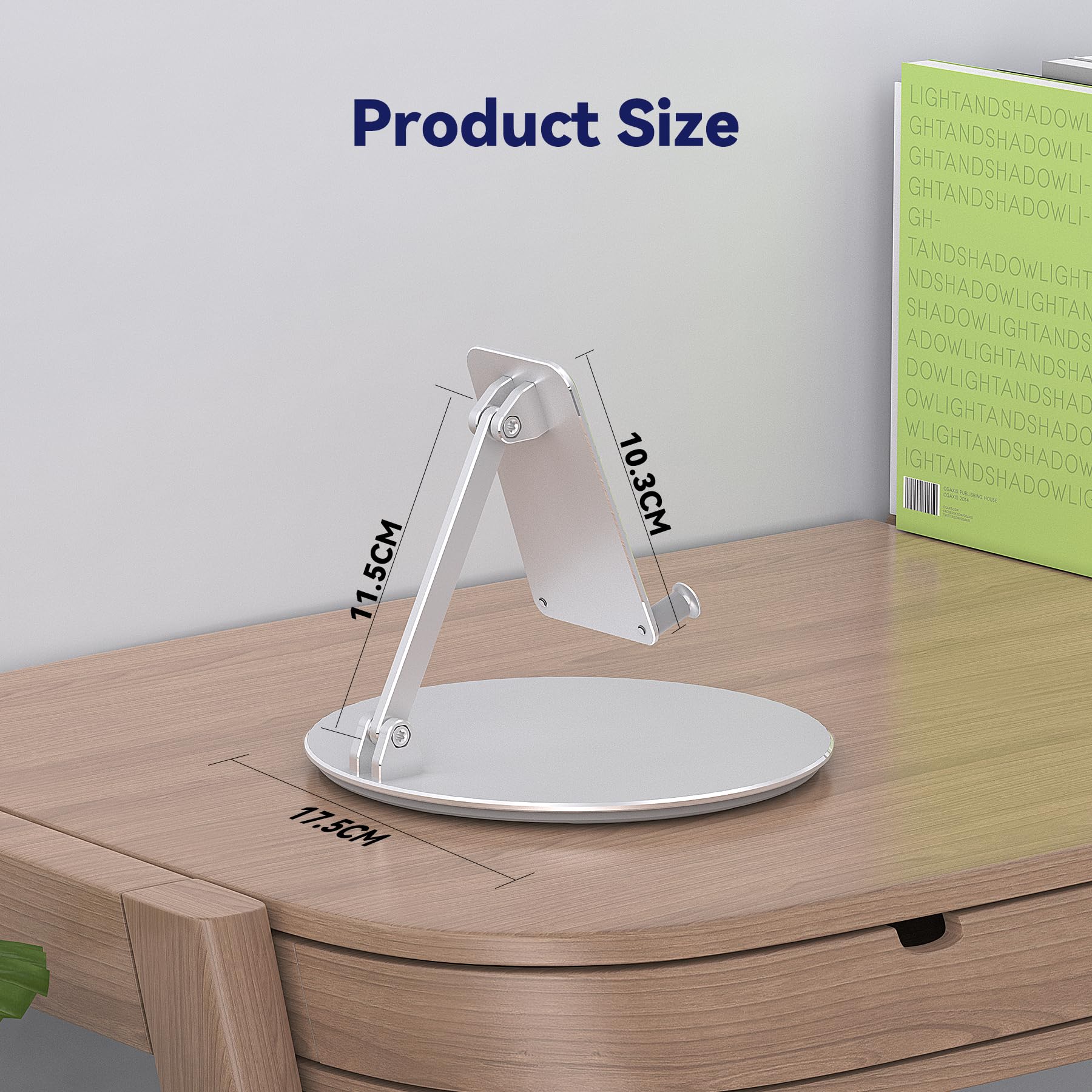 Elevated Stand for Echo Hub, Rotatable Tilt Stand for Alexa Hub, Echo Hub Table Stand, Aluminum Stand Holder for Echo Hub, No Need Mounting Silver - Image 4