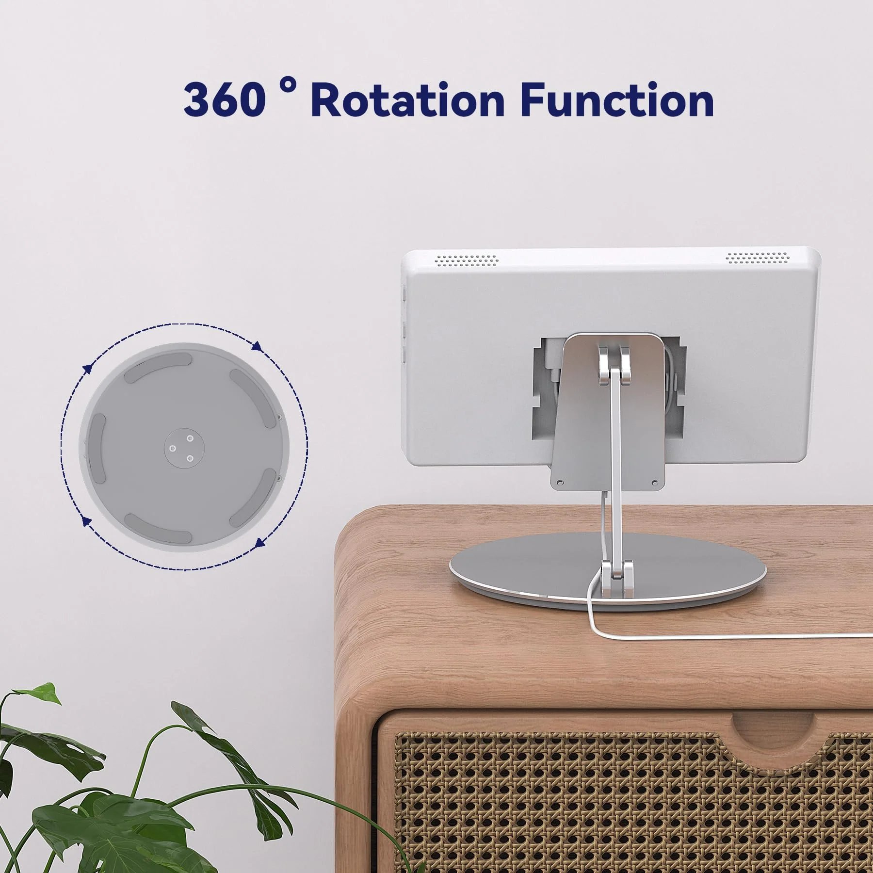 Elevated Stand for Echo Hub, Rotatable Tilt Stand for Alexa Hub, Echo Hub Table Stand, Aluminum Stand Holder for Echo Hub, No Need Mounting Silver - Image 6