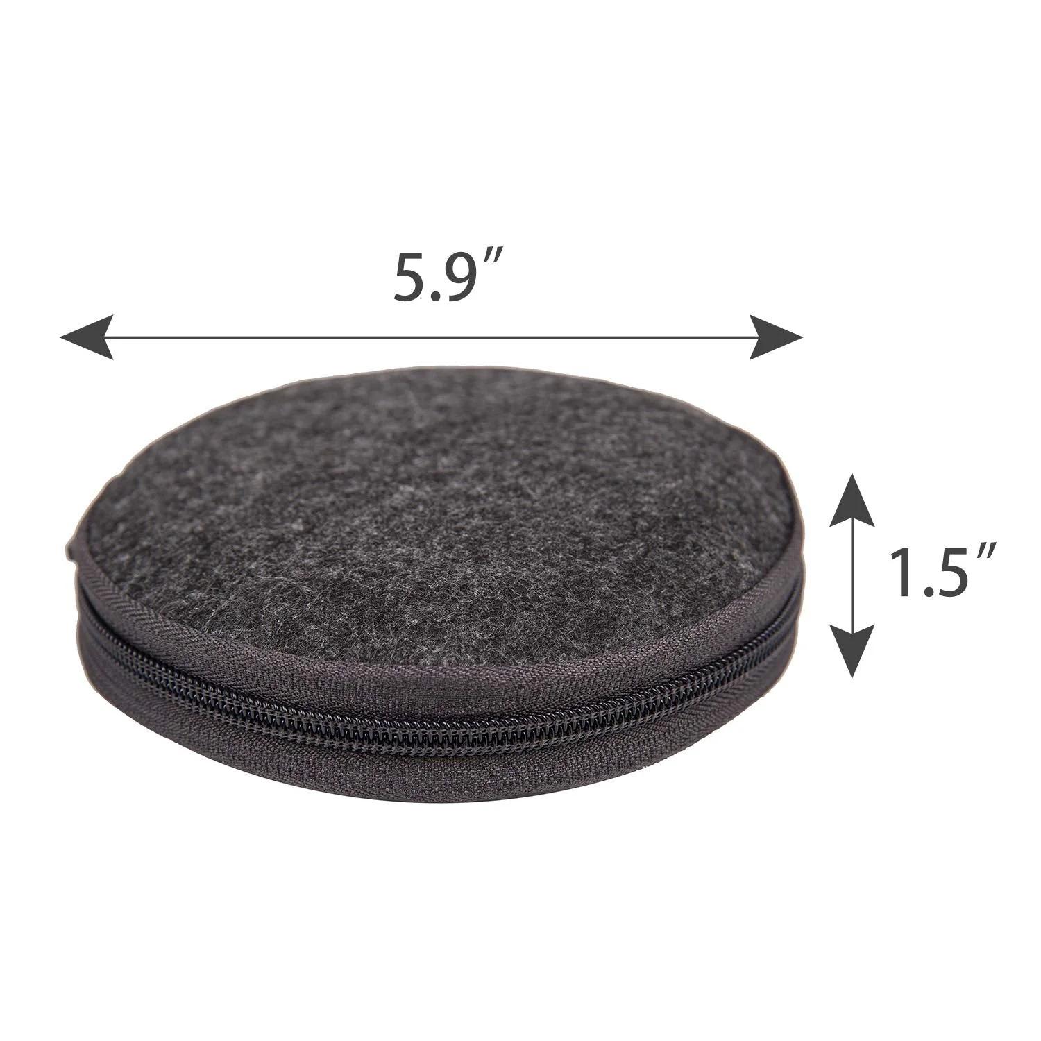 ELEZAY Small CD Case Round Felt 20 Capacity CDs Storage Wallet DVD Disc Holder Compact,Gray A-Gray - Image 2