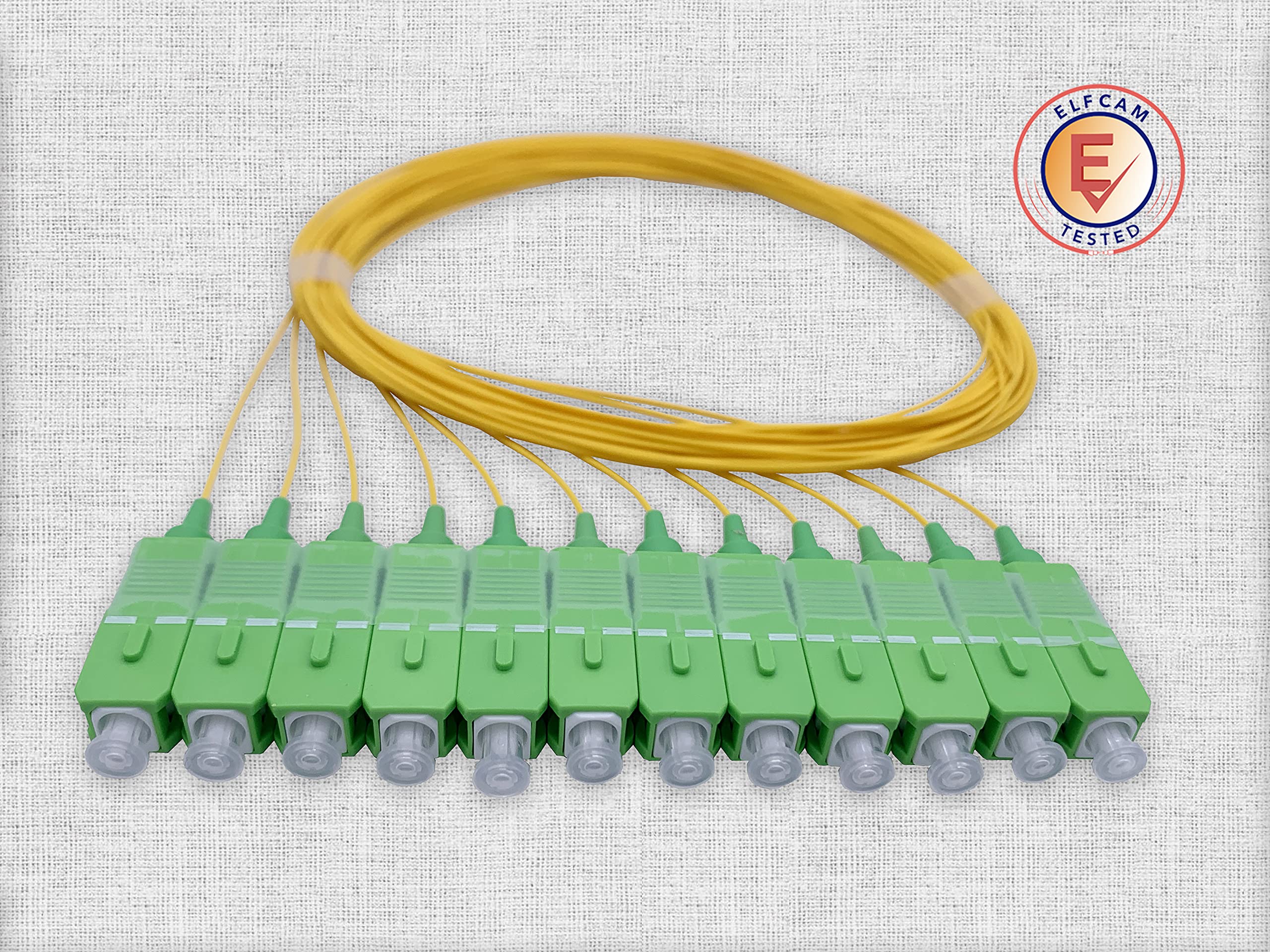 Elfcam® - 12-Fiber Single Mode SCA Pigtail 9/125um OS2, Yellow (SCA Yellow) OS2 SCA Yellow - Image 2