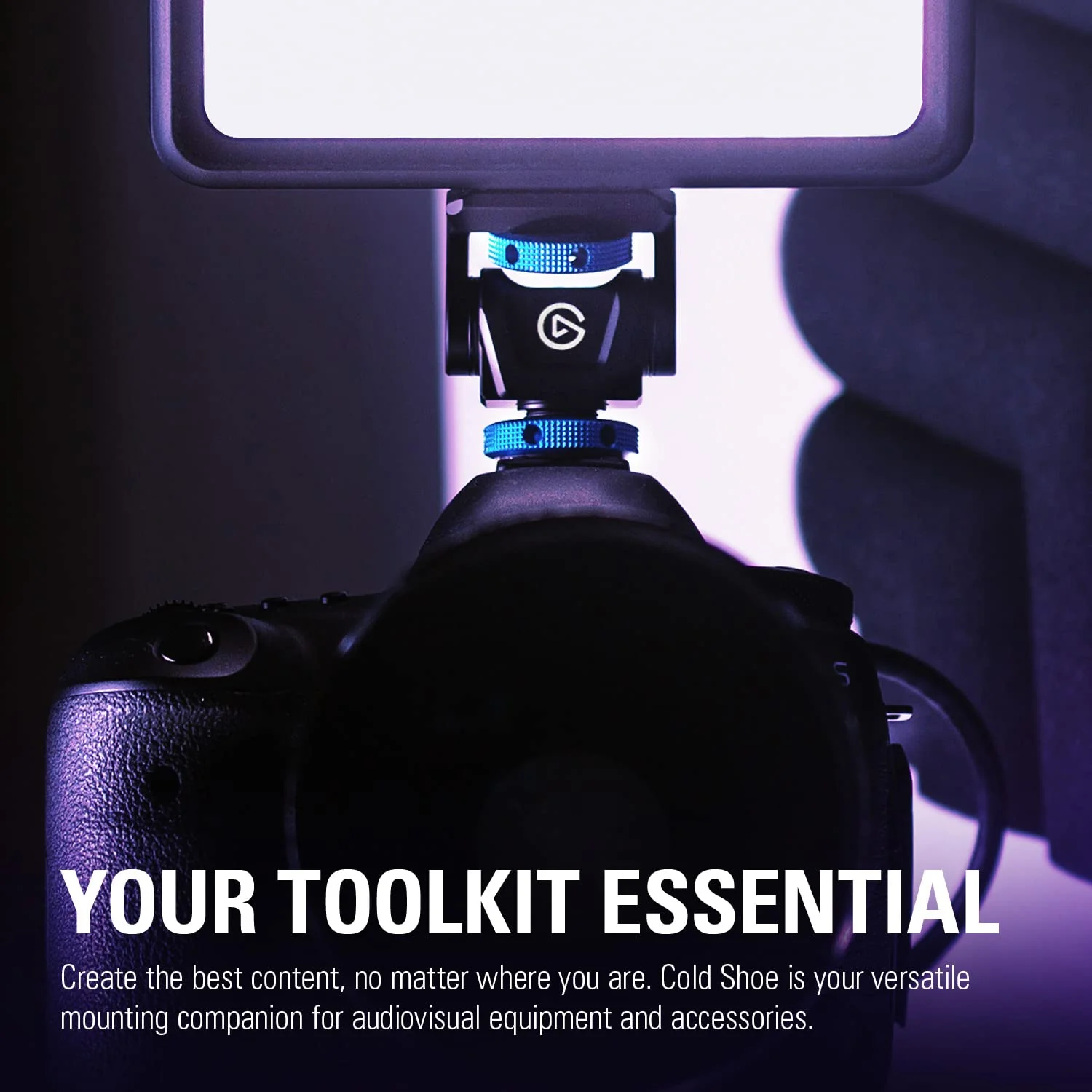 Elgato Cold Shoe – Adjustable ¼ inch Thread Mount for Lights, Off-Camera Flash, Microphones, Compatible with Key Light Mini, Light Stands, tripods, Perfect for Photo and Video Studio Production - Image 2
