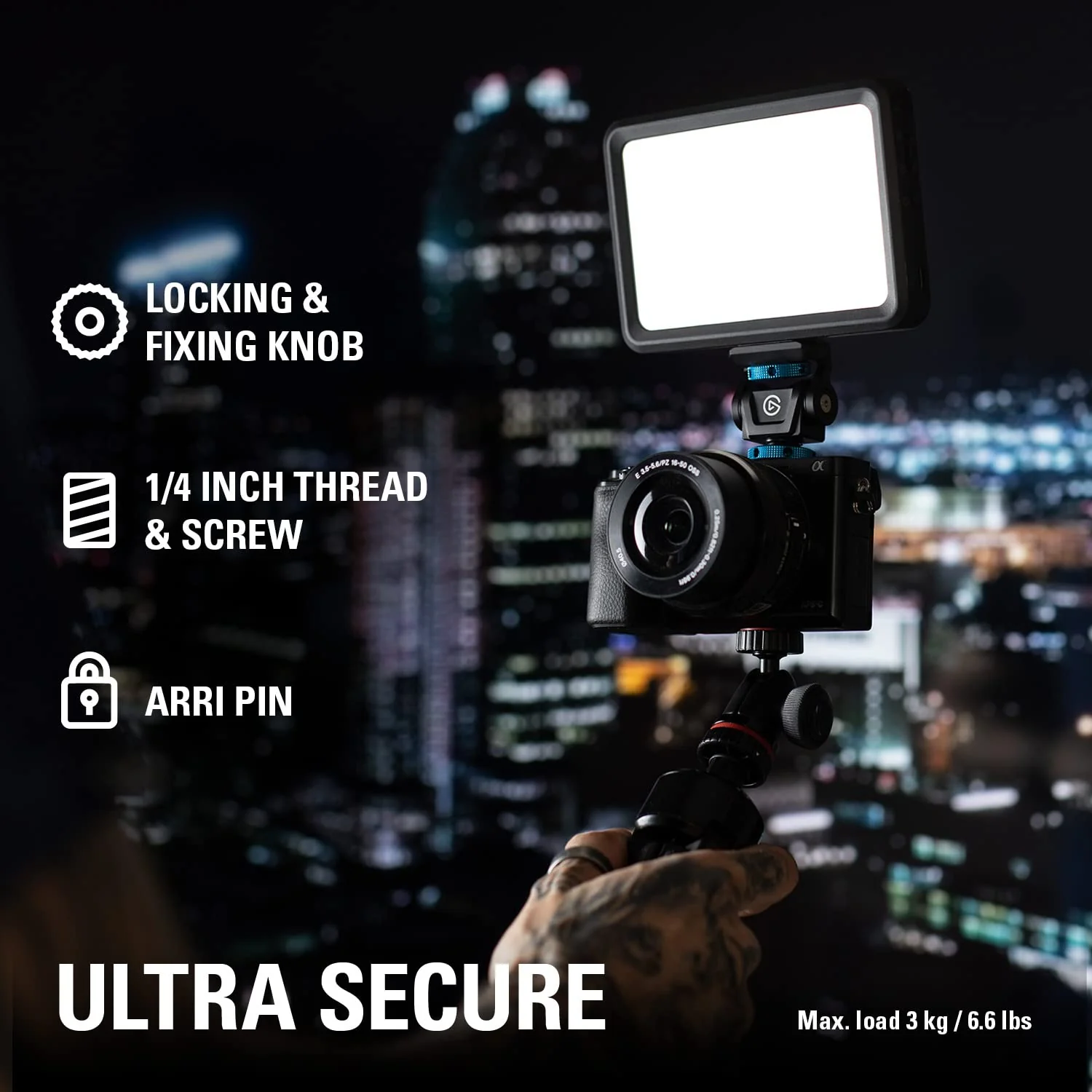 Elgato Cold Shoe – Adjustable ¼ inch Thread Mount for Lights, Off-Camera Flash, Microphones, Compatible with Key Light Mini, Light Stands, tripods, Perfect for Photo and Video Studio Production - Image 4