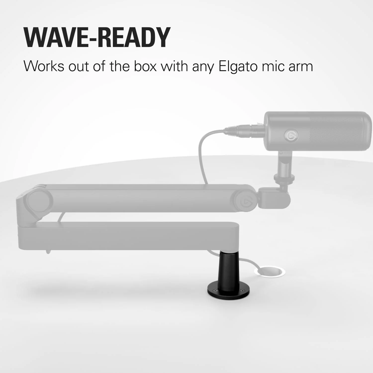 Elgato Wave Desk Plate – Flange Mount for Elgato Mic Arms, Easy Screw-In Setup, No Clamps or Cutouts, Holds Microphones Ultra-Stable, 1/4" Mounting Thread – For Wooden Desks & Tables Black - Image 3