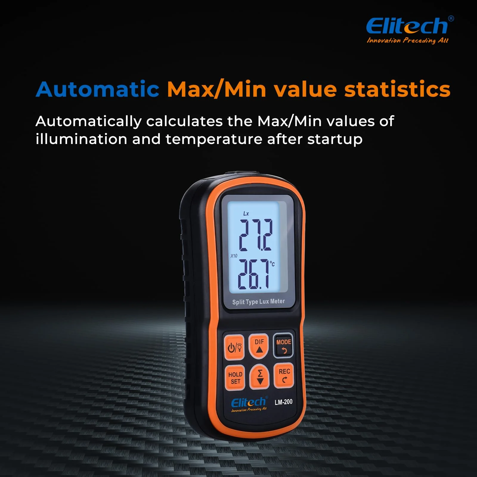 Elitech Digital Light Meter LM-200, Handheld Illuminance Meter with LCD Display, 200,000 Lux Range, Temperature Measurement - Image 5