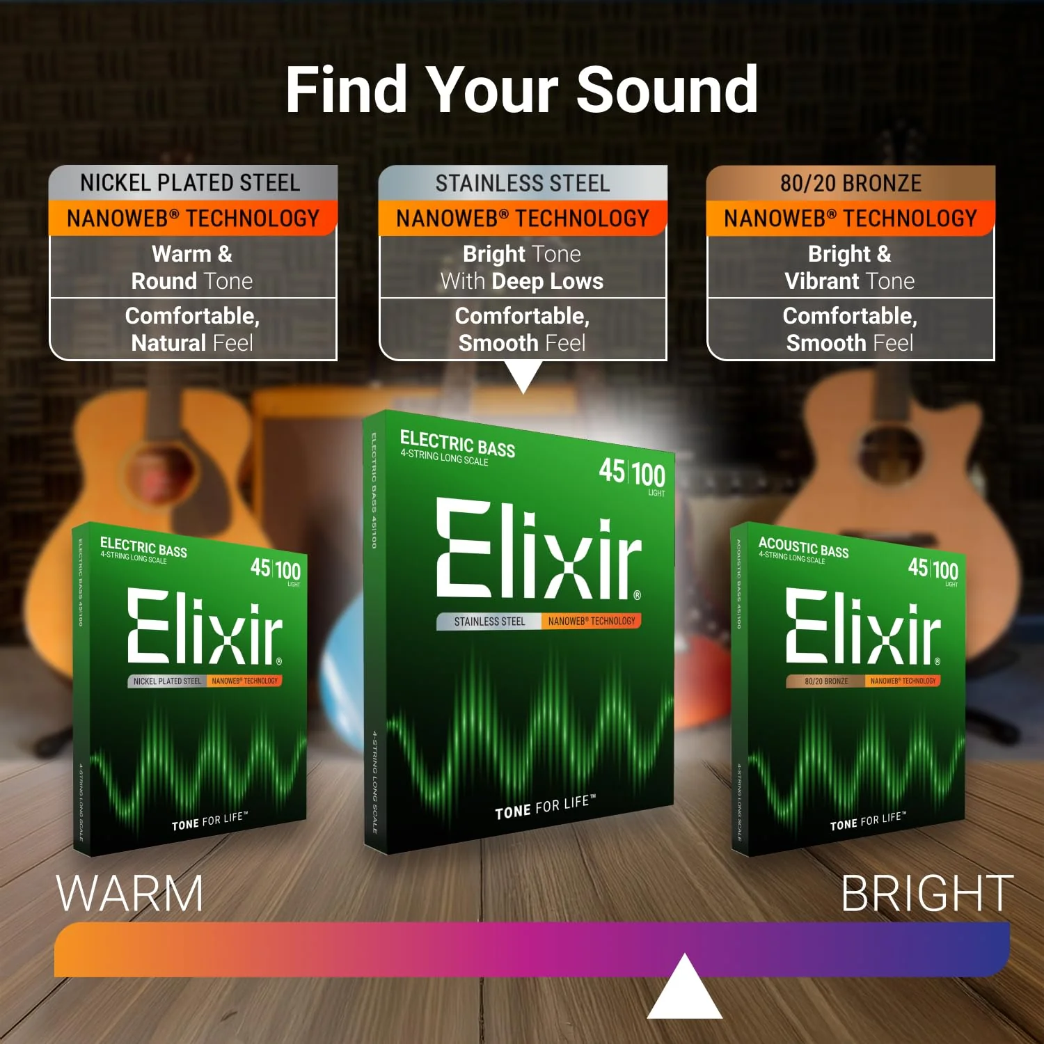 Elixir Strings Bass Guitar Strings (14702) Medium, Long Scale (.050-.105) 4 String Set - Image 4